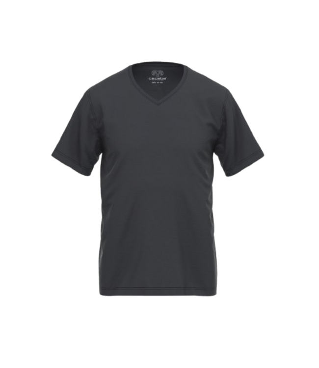 CECEBA Bamboo T-Shirt V-Neck Black Dark Solid