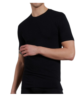 CECEBA Bamboo T-Shirt Crew-Neck Black Dark Solid
