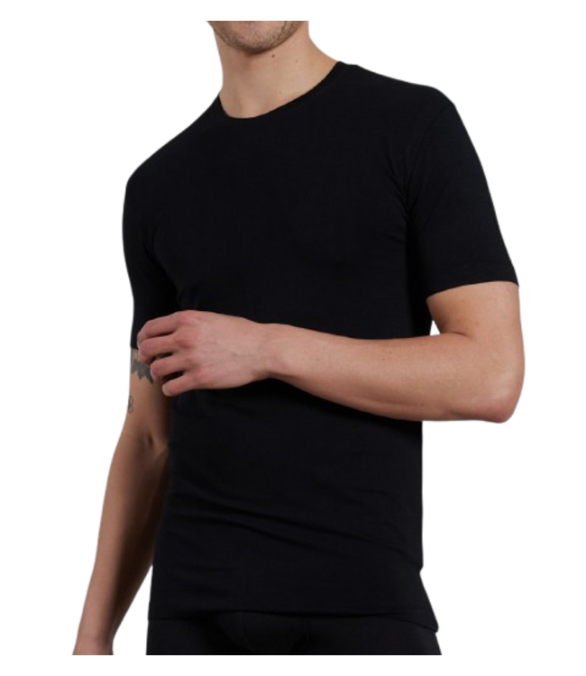 CECEBA Bamboo T-Shirt Crew-Neck Black Dark Solid