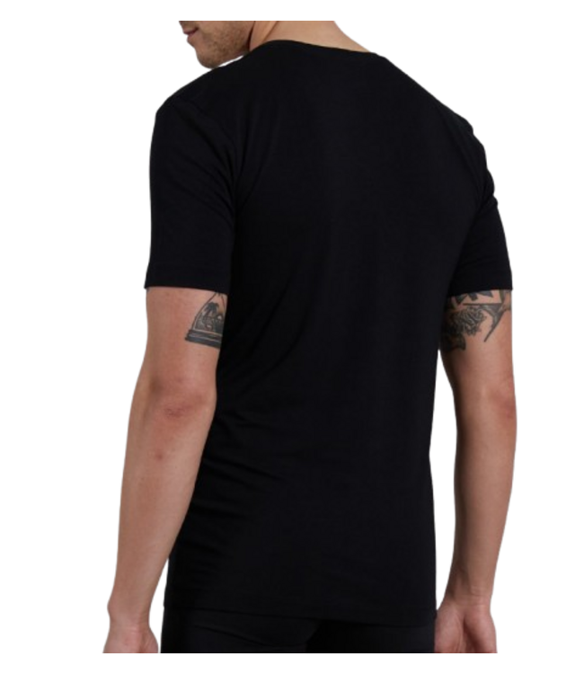 CECEBA Bamboo T-Shirt Crew-Neck Black Dark Solid