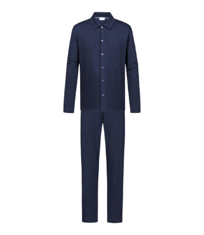 MEY Pure Night Long Pyjama Yacht Blue