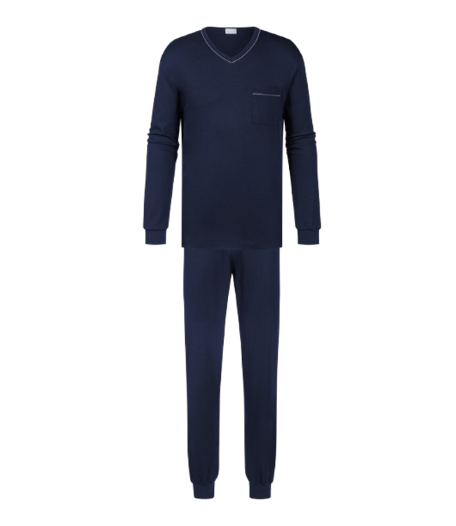 MEY Pure Night Long Pyjama Yacht Blue
