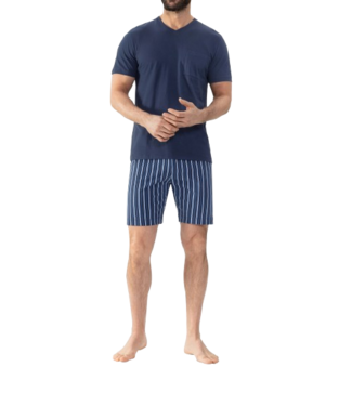 MEY Straight Short Pyjama Yacht Blue