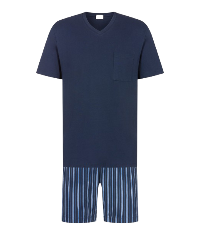 MEY Straight Short Pyjama Yacht Blue