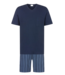 MEY Straight Short Pyjama Yacht Blue