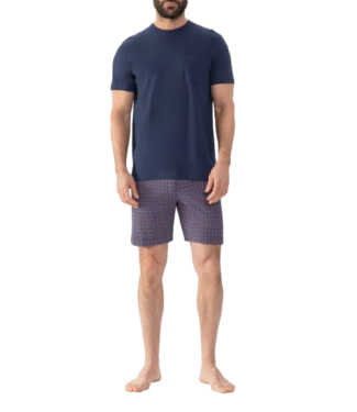 MEY Red Tile Short Pyjama Yacht Blue