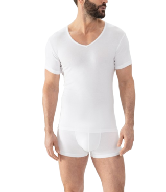 MEY Casual Cotton T-Shirt V-Neck White