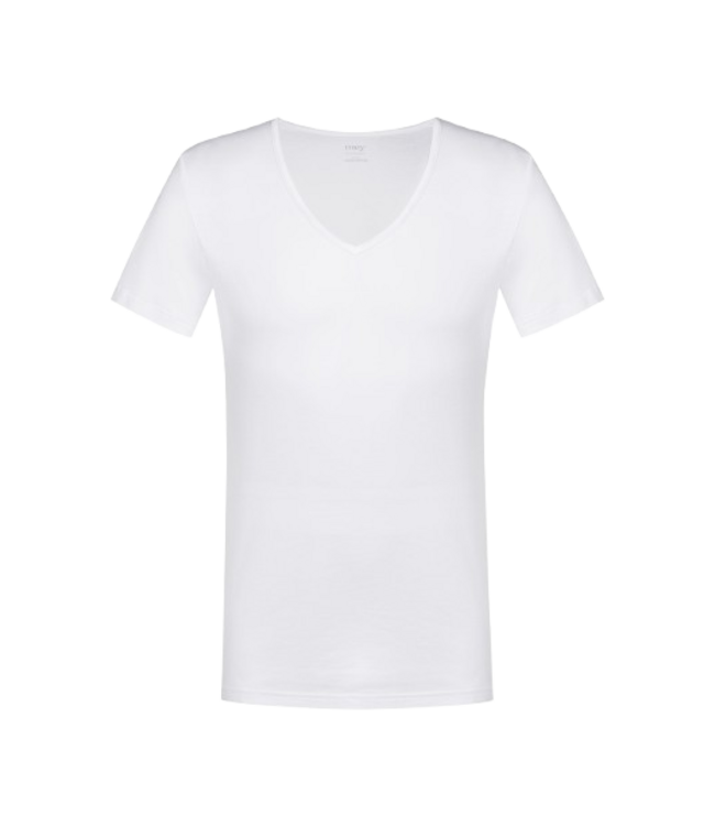 MEY Casual Cotton T-Shirt V-Neck White
