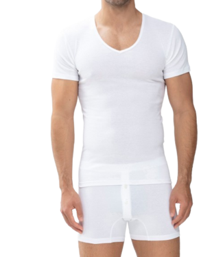 MEY Casual Cotton T-Shirt V-Neck White