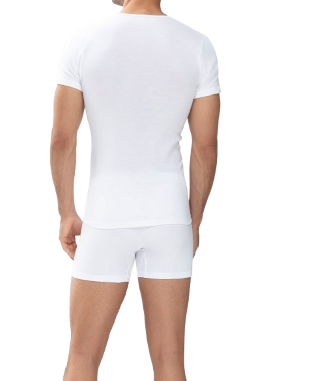 MEY Casual Cotton T-Shirt V-Neck White