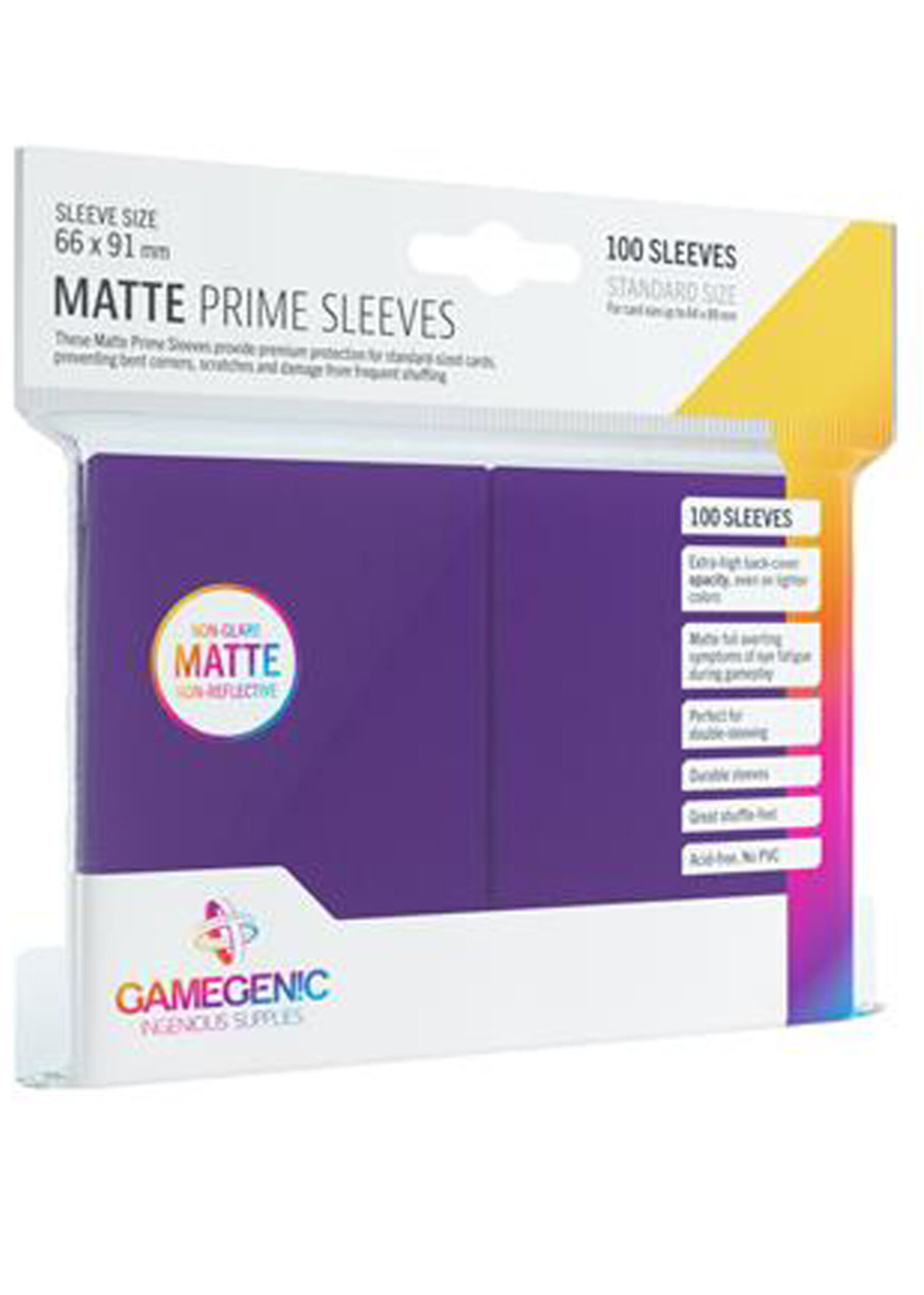 GameGenic Sleeves Prime Pack Matte 66x91mm (100) Purple