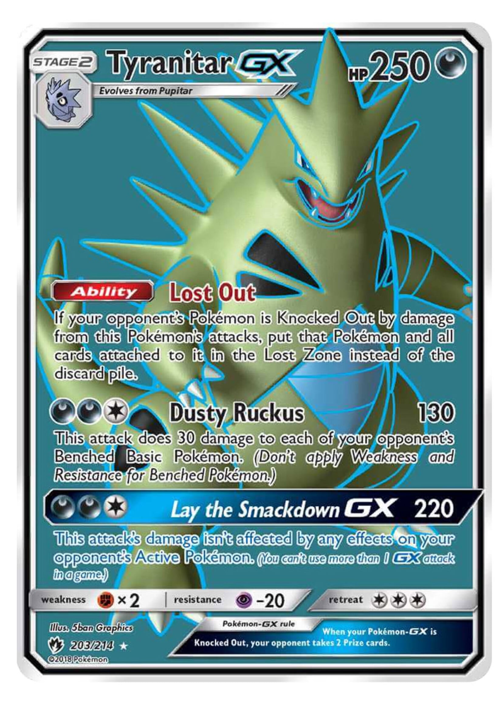 Tyranitar GX 203 (LOT): good