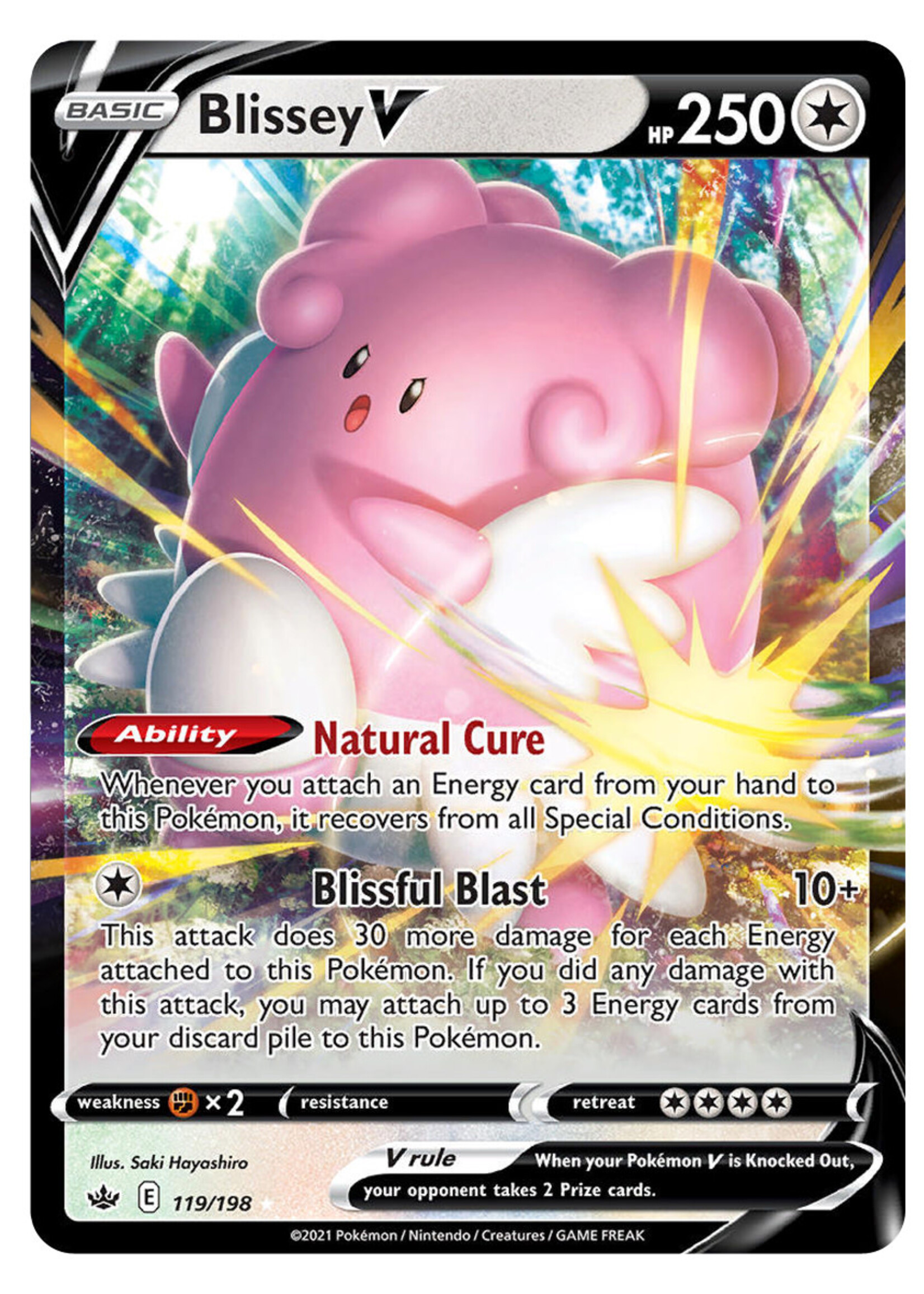 Blissey V 119 (CRE): near mint