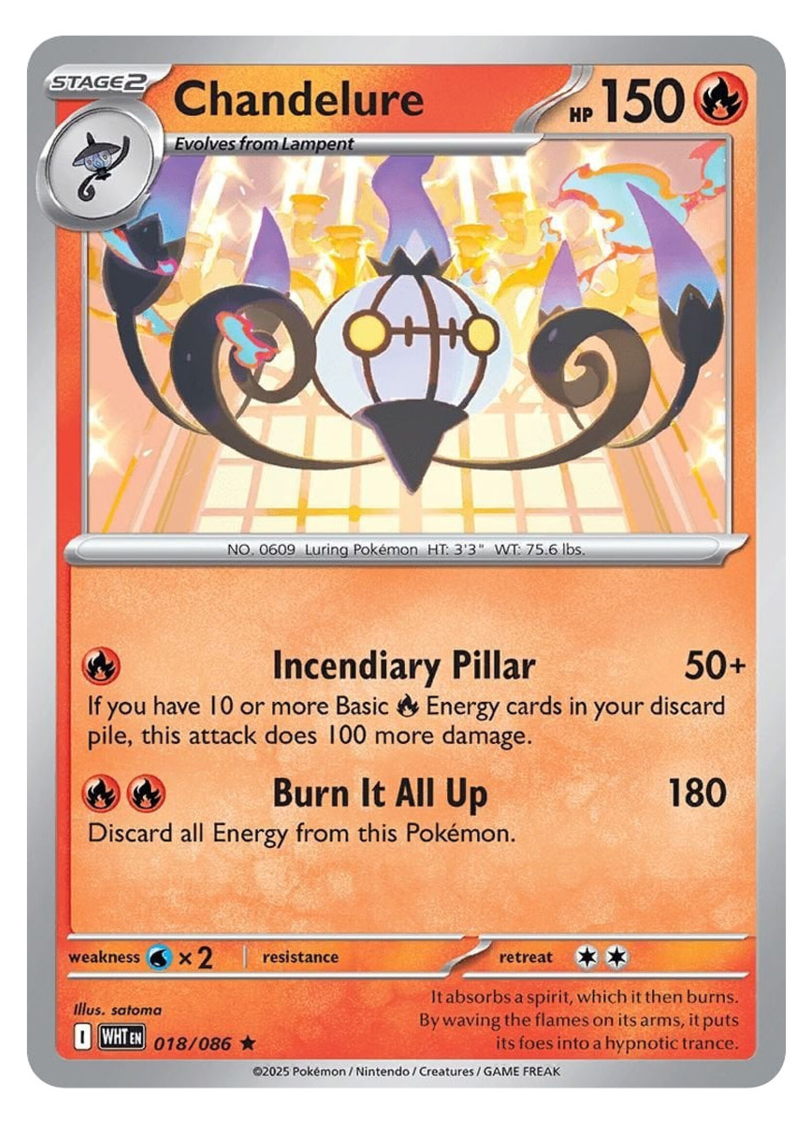 Chandelure 18 (WHT) Poke Ball Holo: near mint