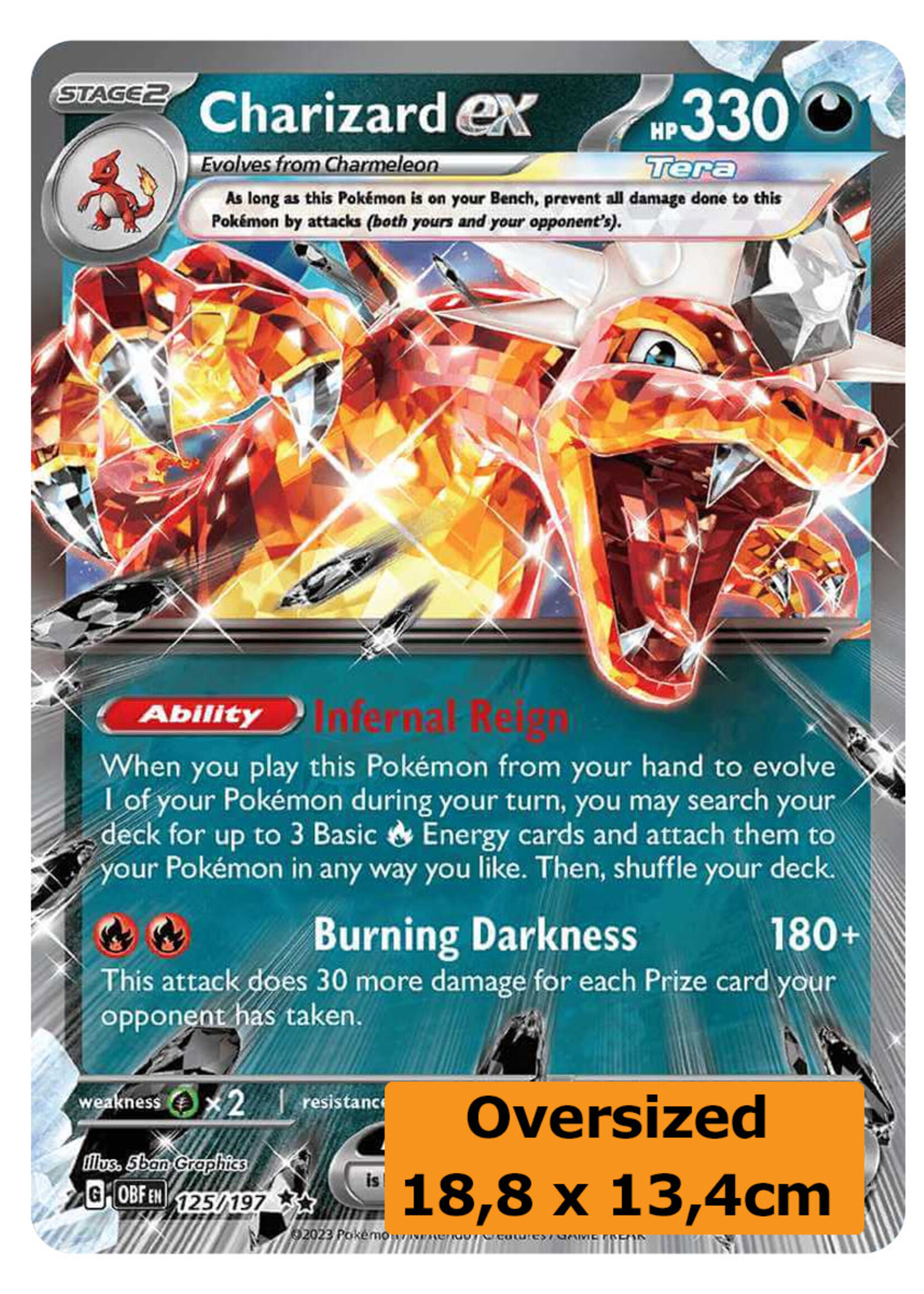 Charizard Ex 125 (OBF) Grote Kaart: near mint