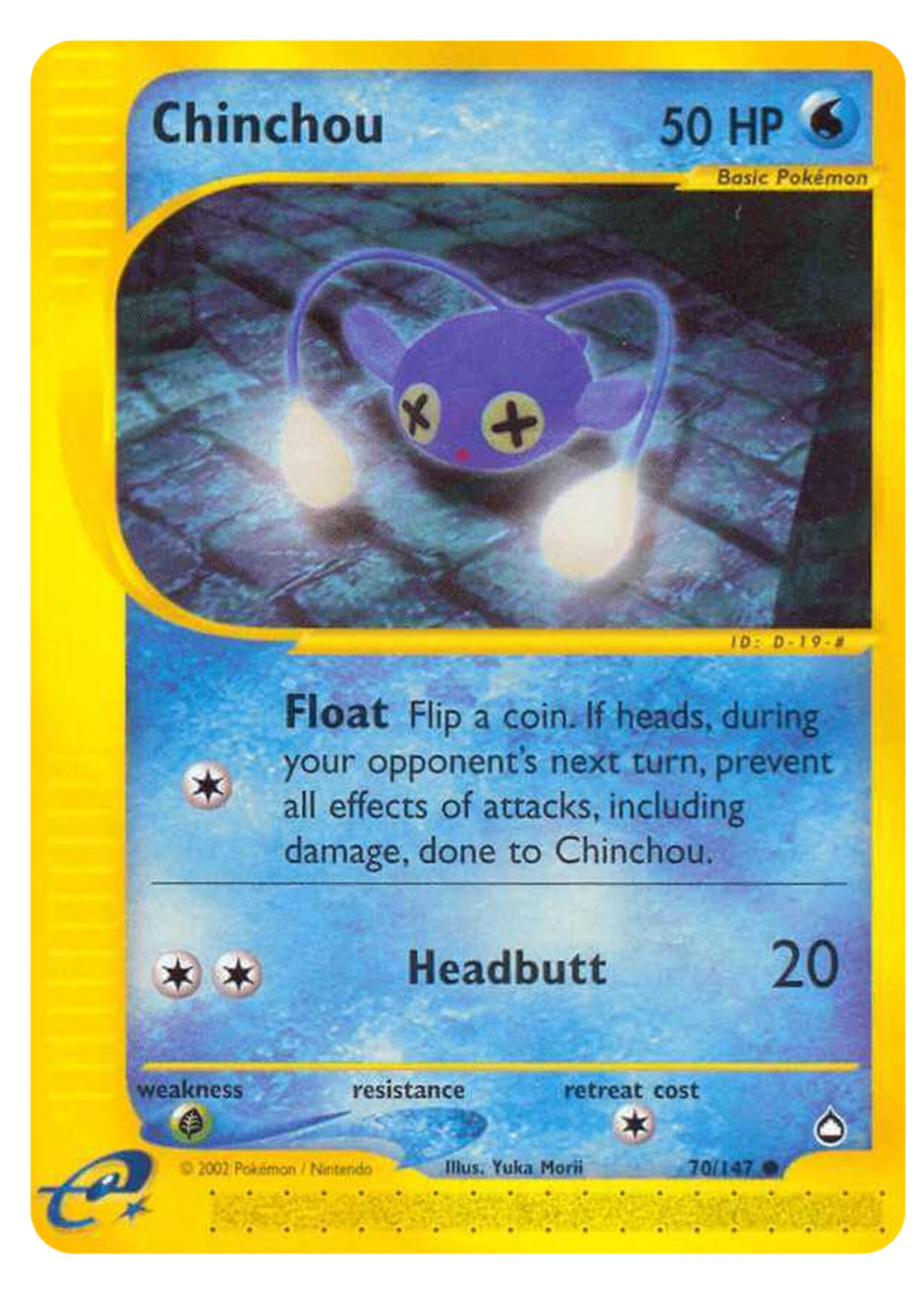 Chinchou 70 (AQ) Reverse Holo: light played