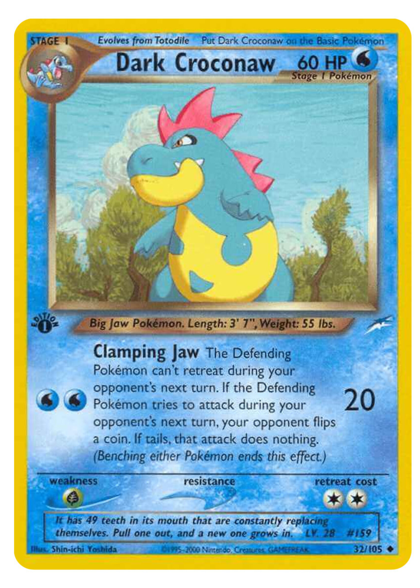 Dark Croconaw 32 (NDE) 1st Edition: excellent