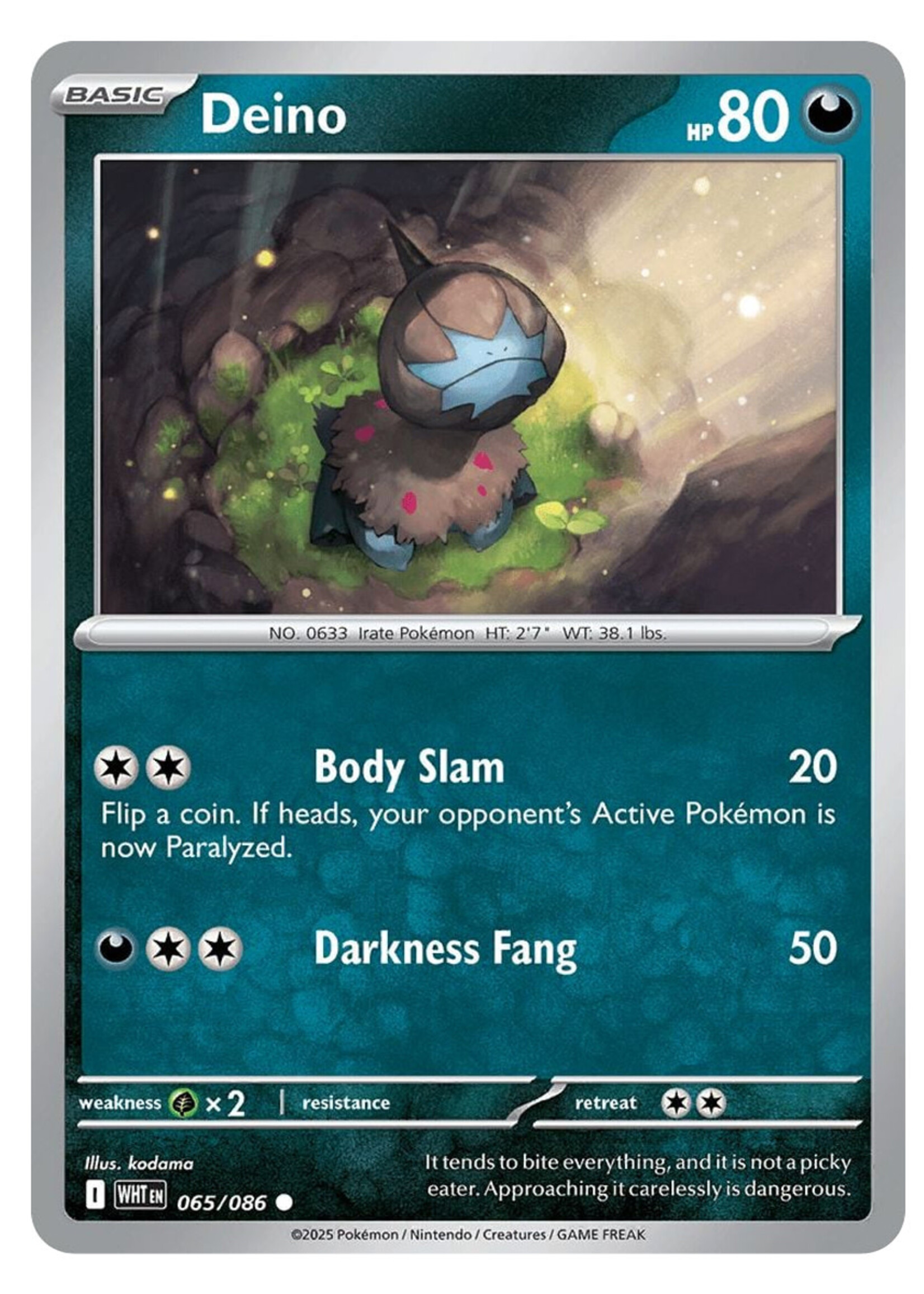 Deino 65 (WHT) Poke Ball Holo: near mint