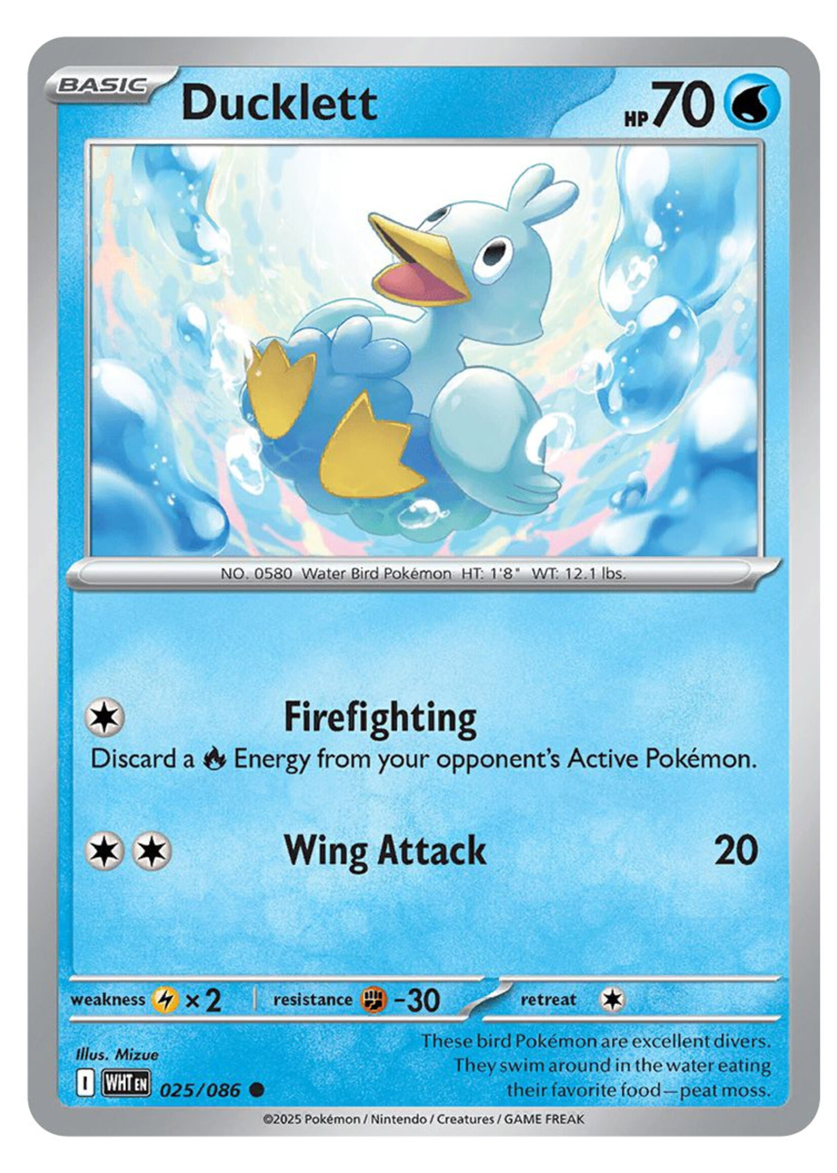 Ducklett 25 (WHT) Master Ball Holo: near mint