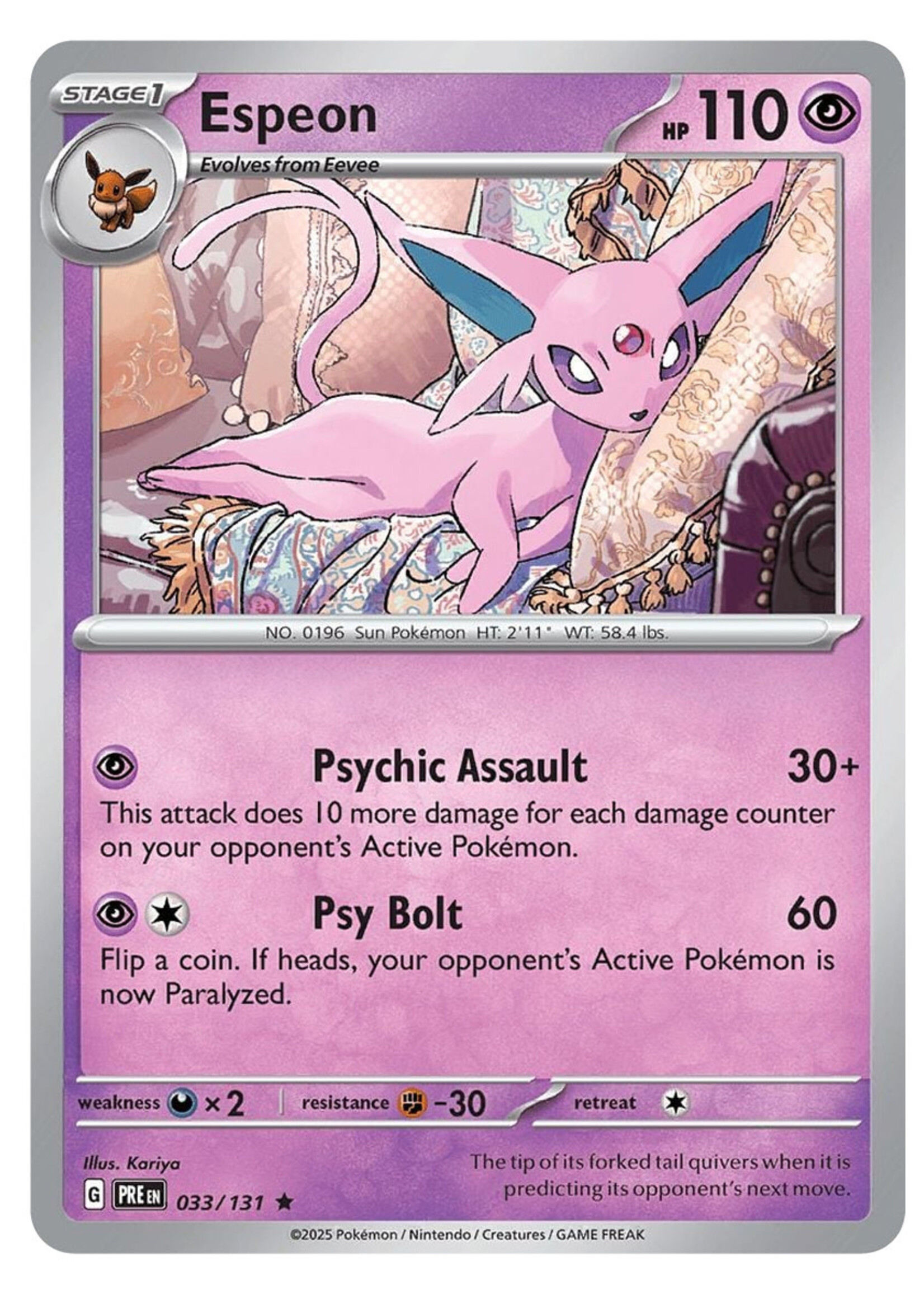 Espeon 33 (PRE) Master Ball Holo: near mint