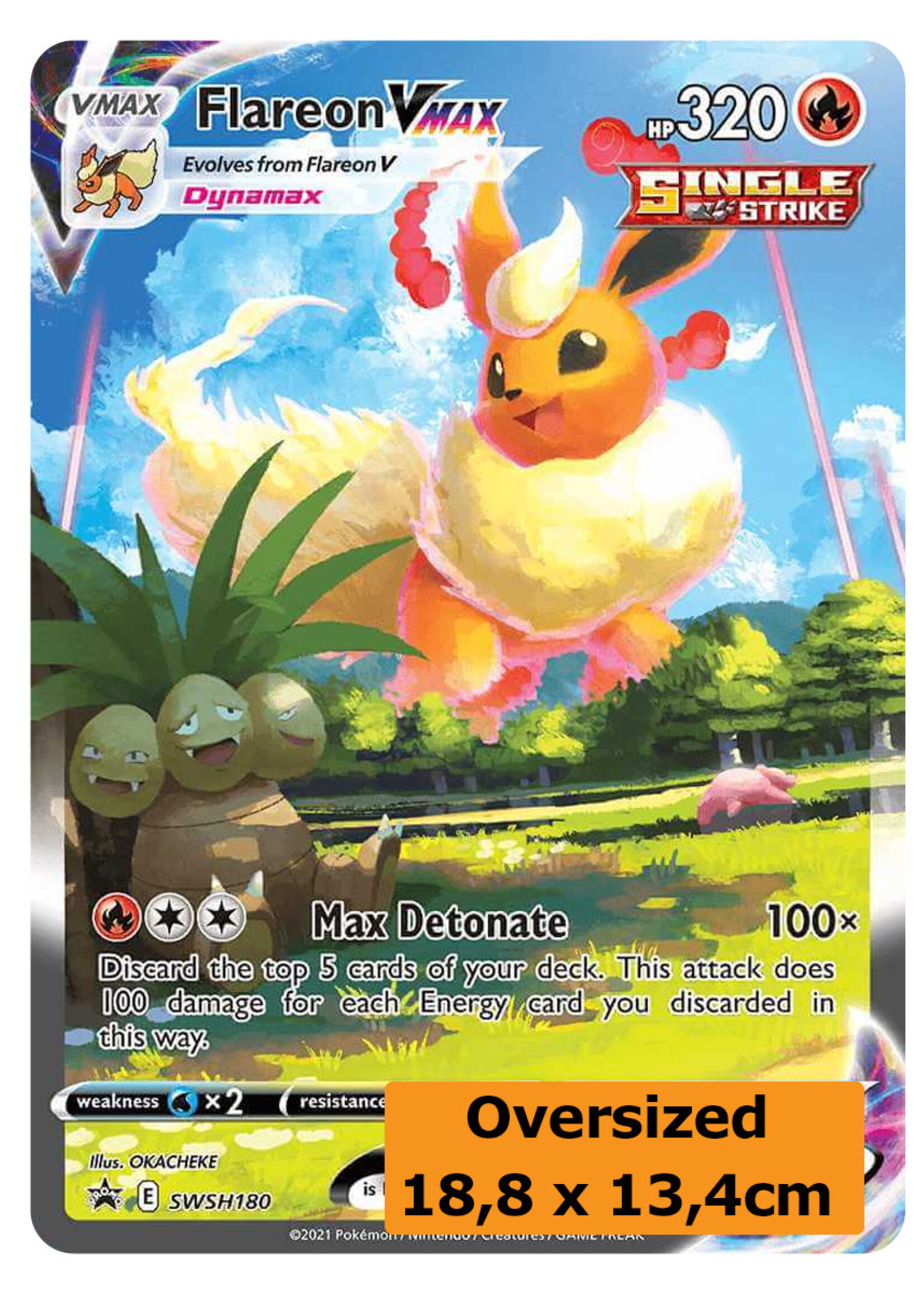 Flareon Vmax 180 (SWSH) Grote Kaart: near mint