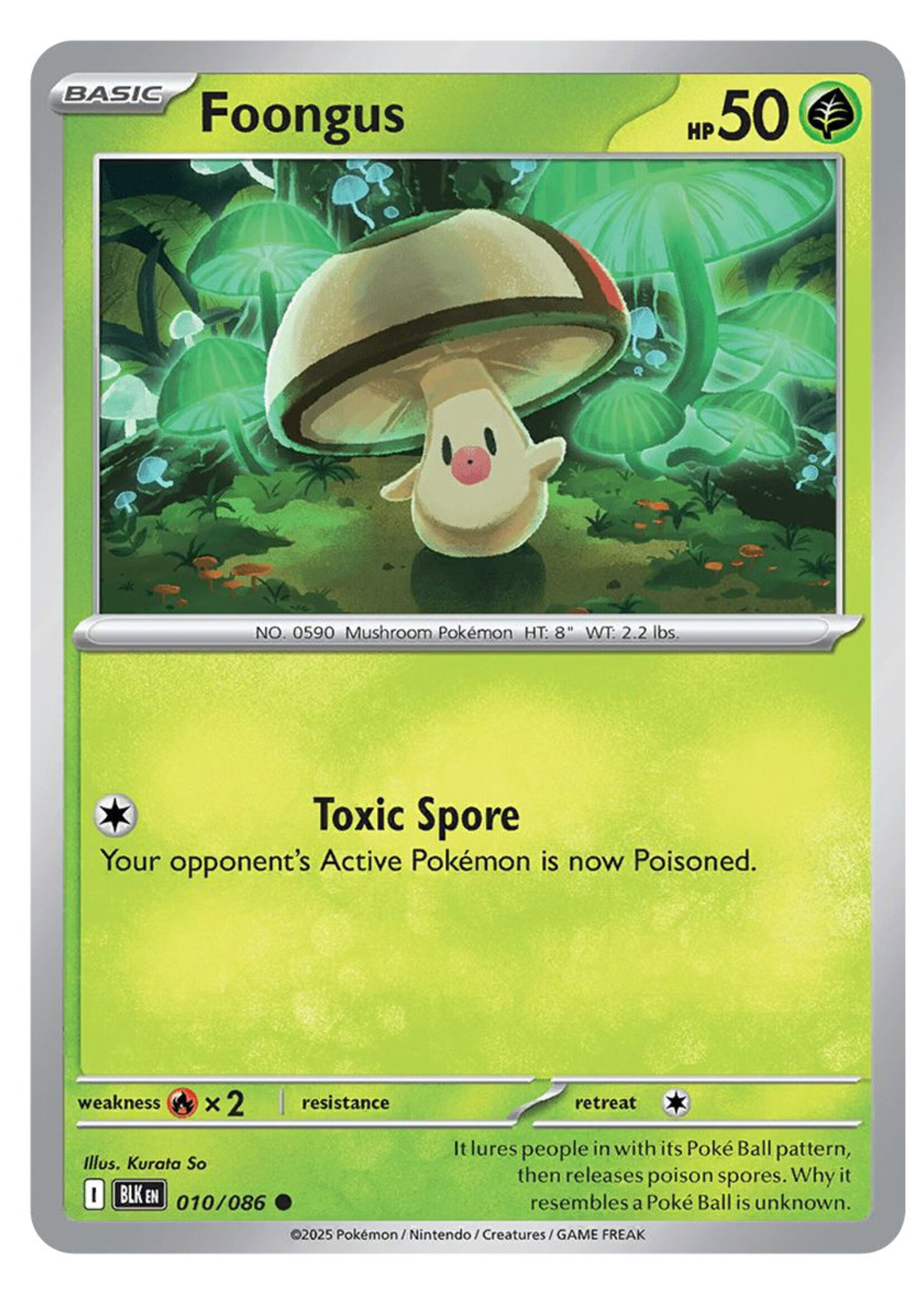 Foongus 10 (BLK) Poke Ball Holo: near mint