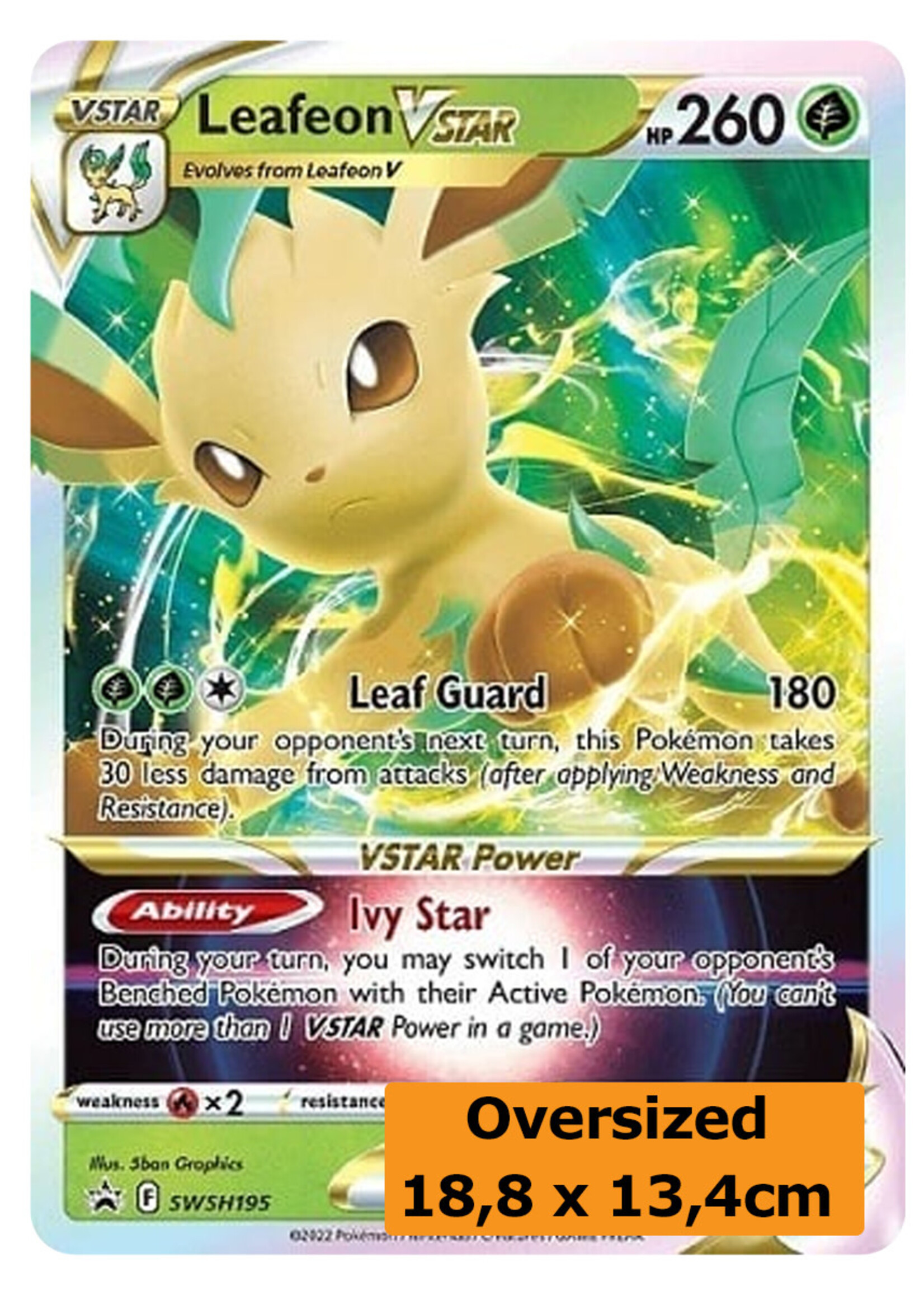 Leafeon Vstar 195 (SWSH) Grote Kaart: near mint