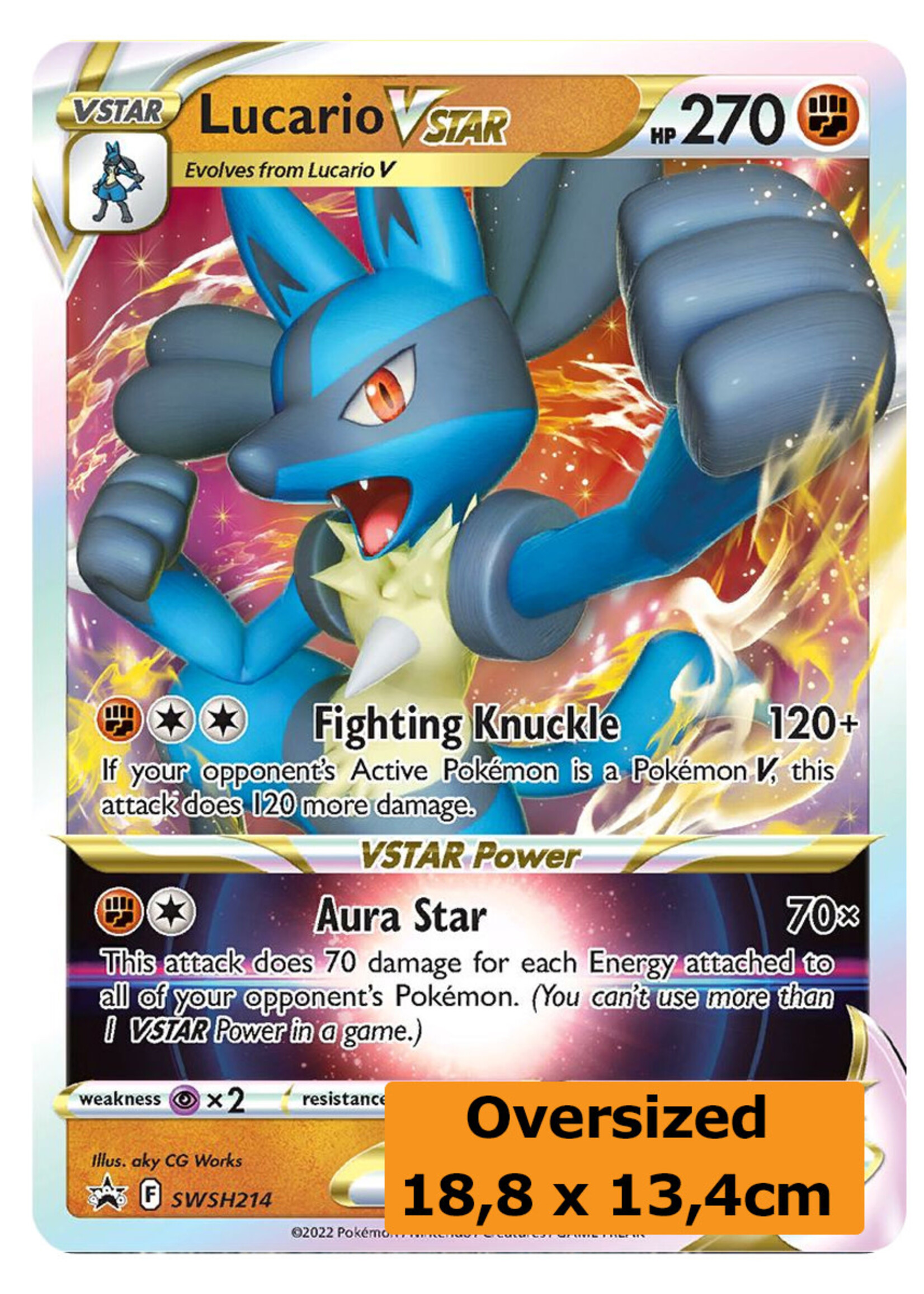 Lucario Vstar 214 (SWSH) Grote Kaart: near mint