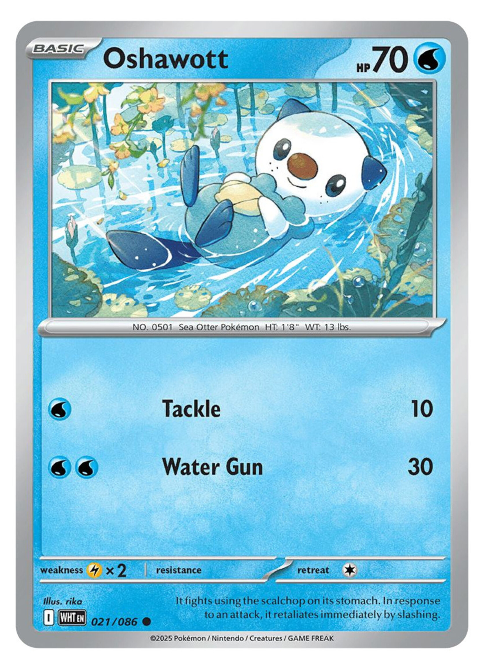 Oshawott 21 (WHT) Poke Ball Holo: near mint