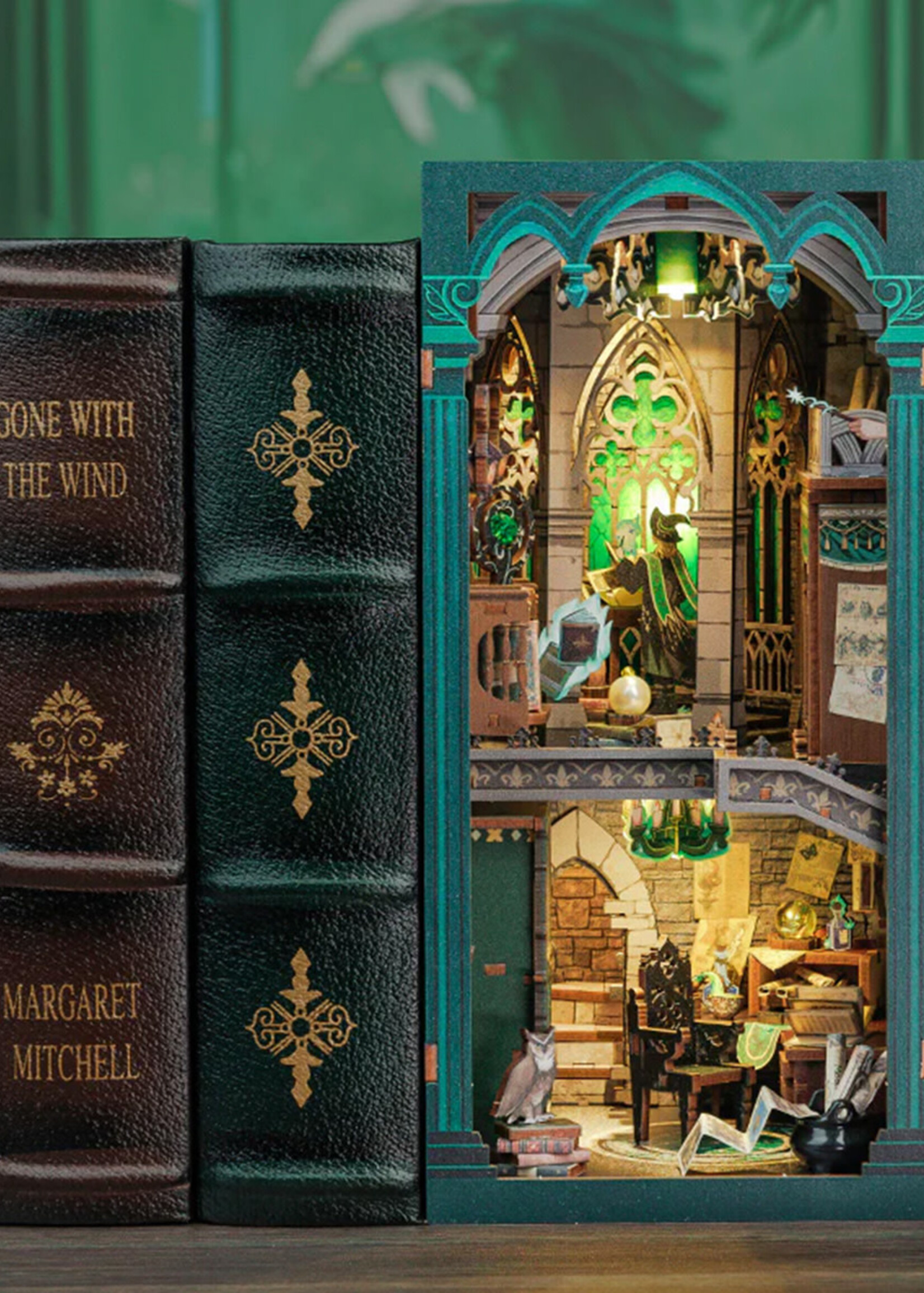 Book Nook Kit DIY Darkness Common Room 150pc + LED Light