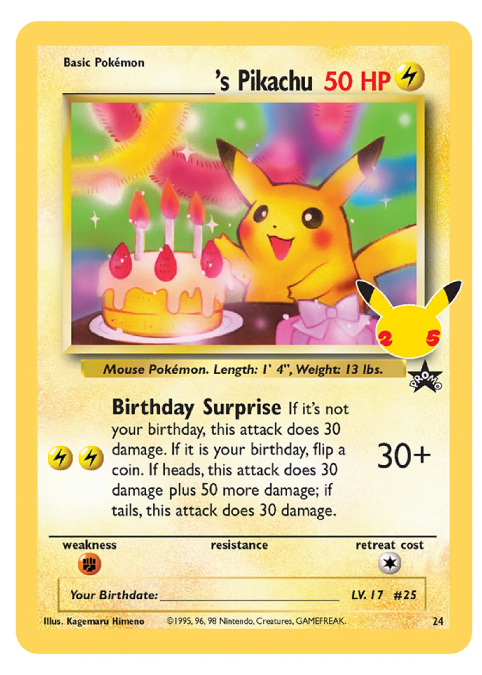 _____'s Pikachu 24 (CEL): near mint