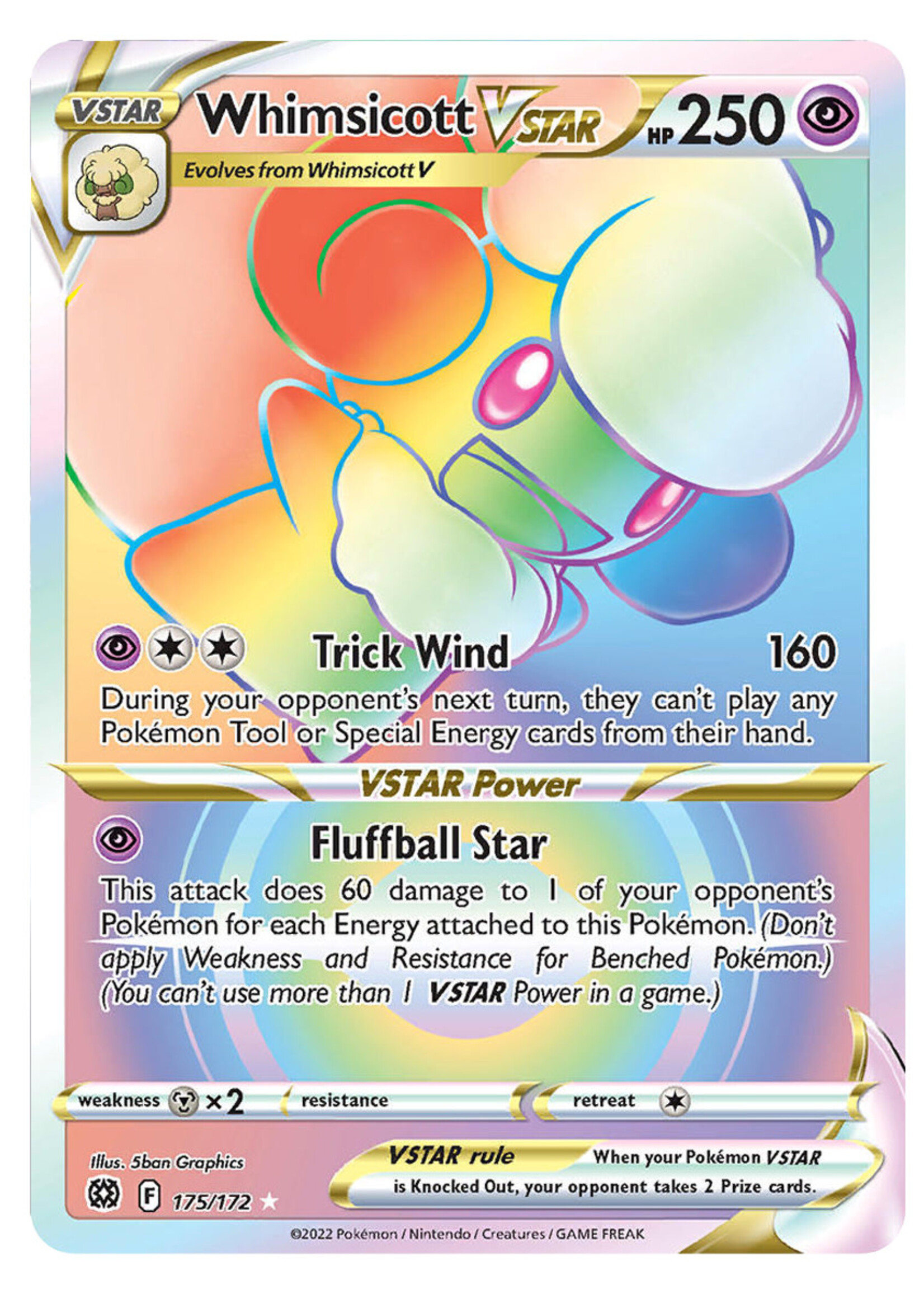 Whimsicott Vstar 175 (BRS): near mint