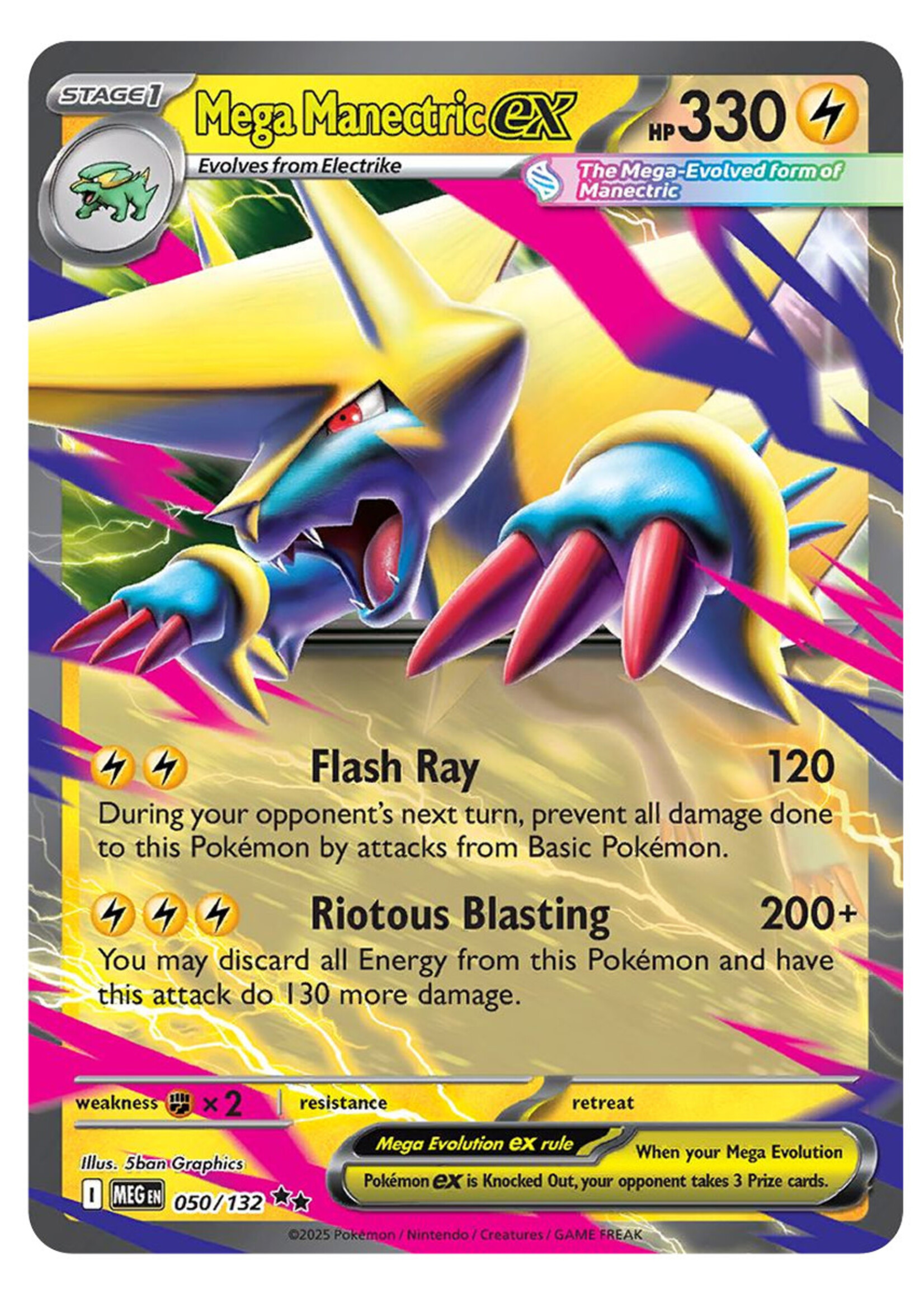 Mega Manectric Ex 50 (MEG): excellent