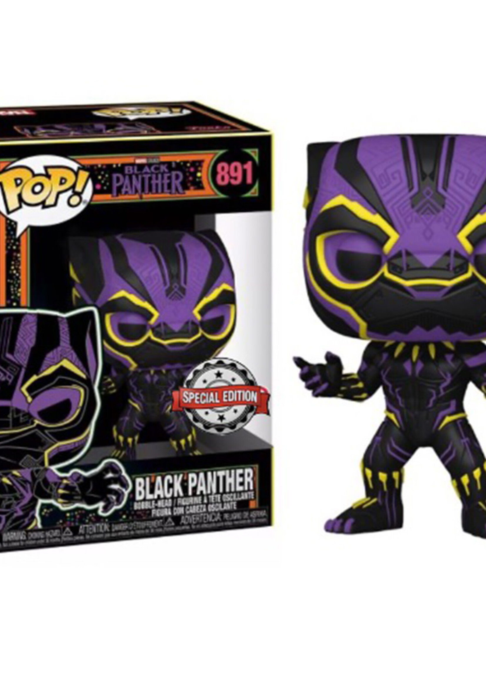 Marvel Funko Pop N° 891 Black Panther Black Light SE