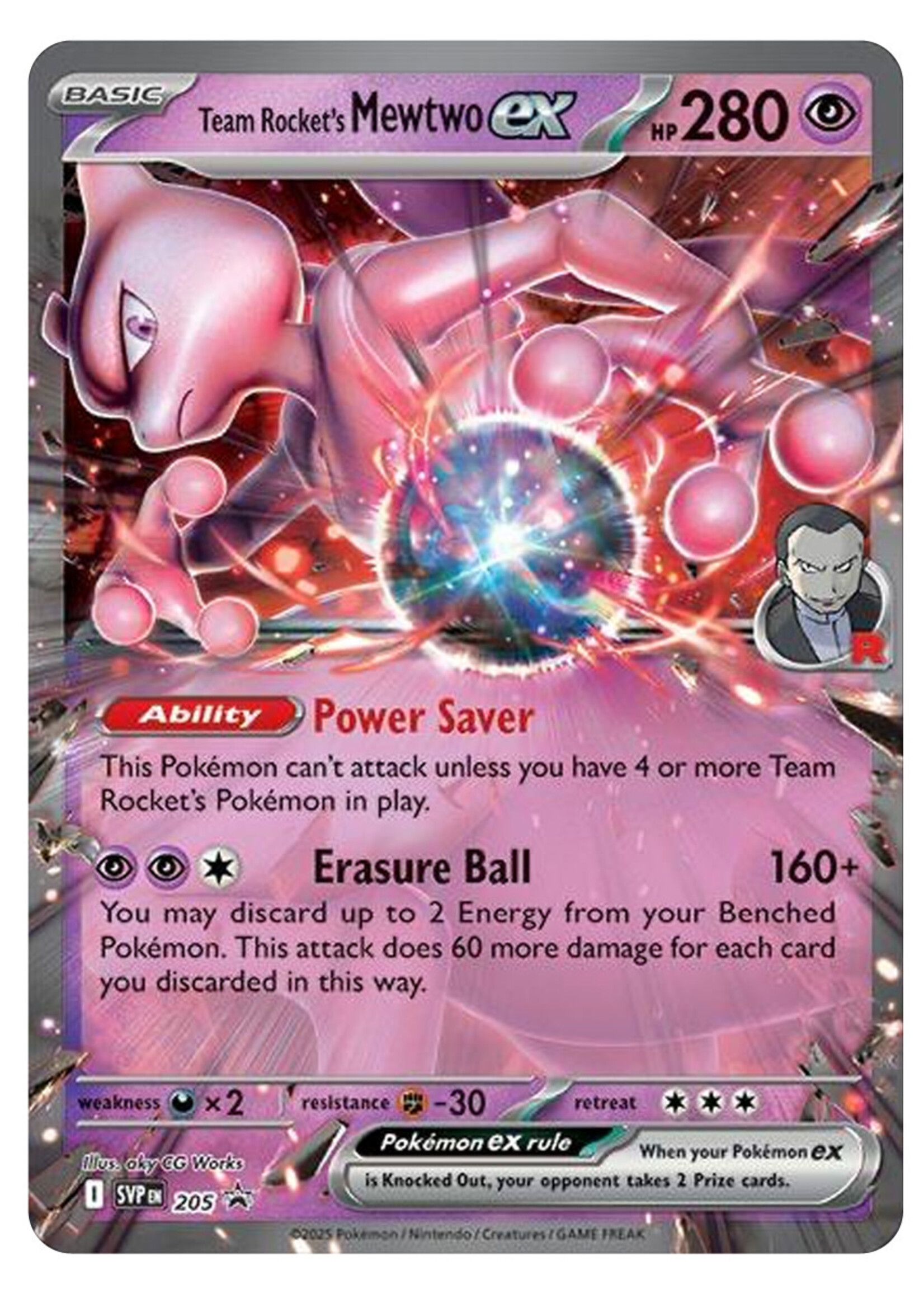Team Rocket's Mewtwo Ex 205 (SVP): near mint