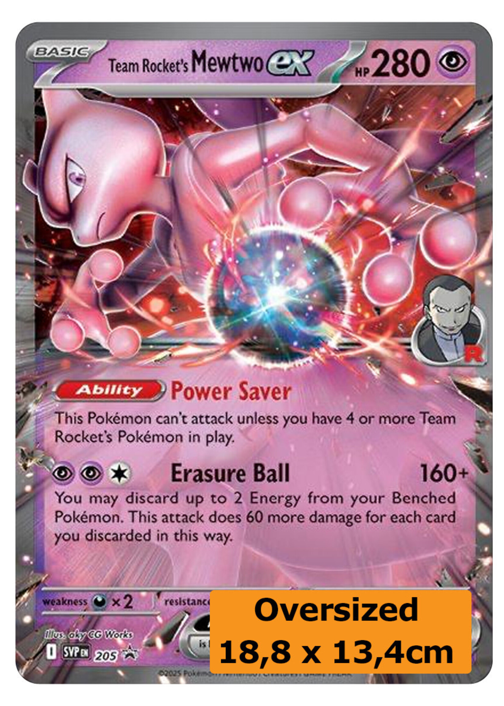 Team Rocket's Mewtwo Ex 205 (SVP) Grote Kaart: near mint