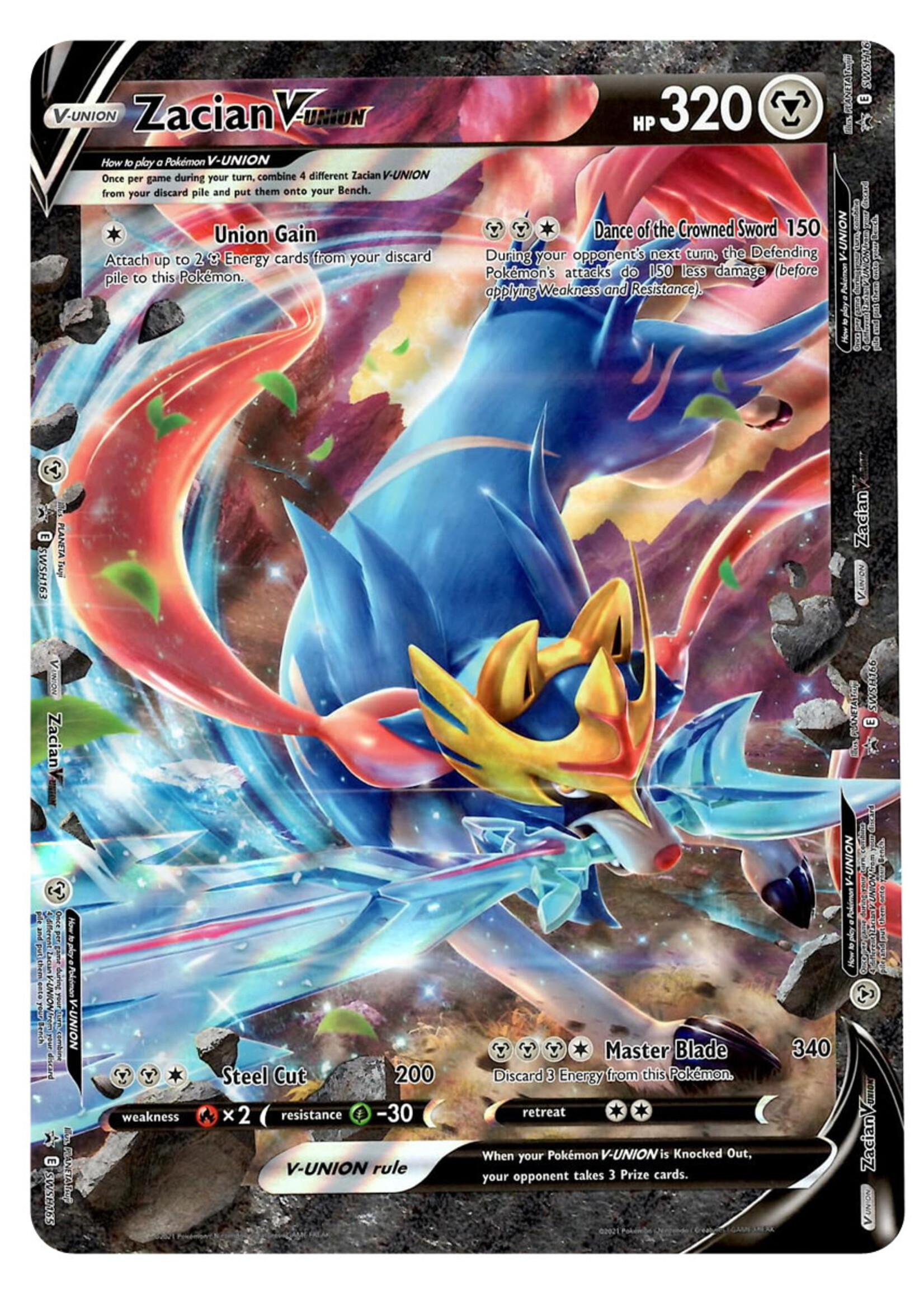 Zacian V-Union (SWSH) Grote Kaart: played/excellent