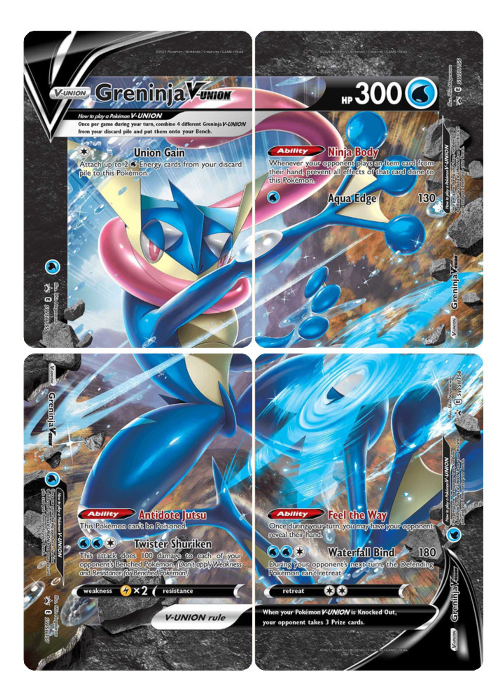 Greninja V-Union 155 t/m 158 (SWSH): near mint