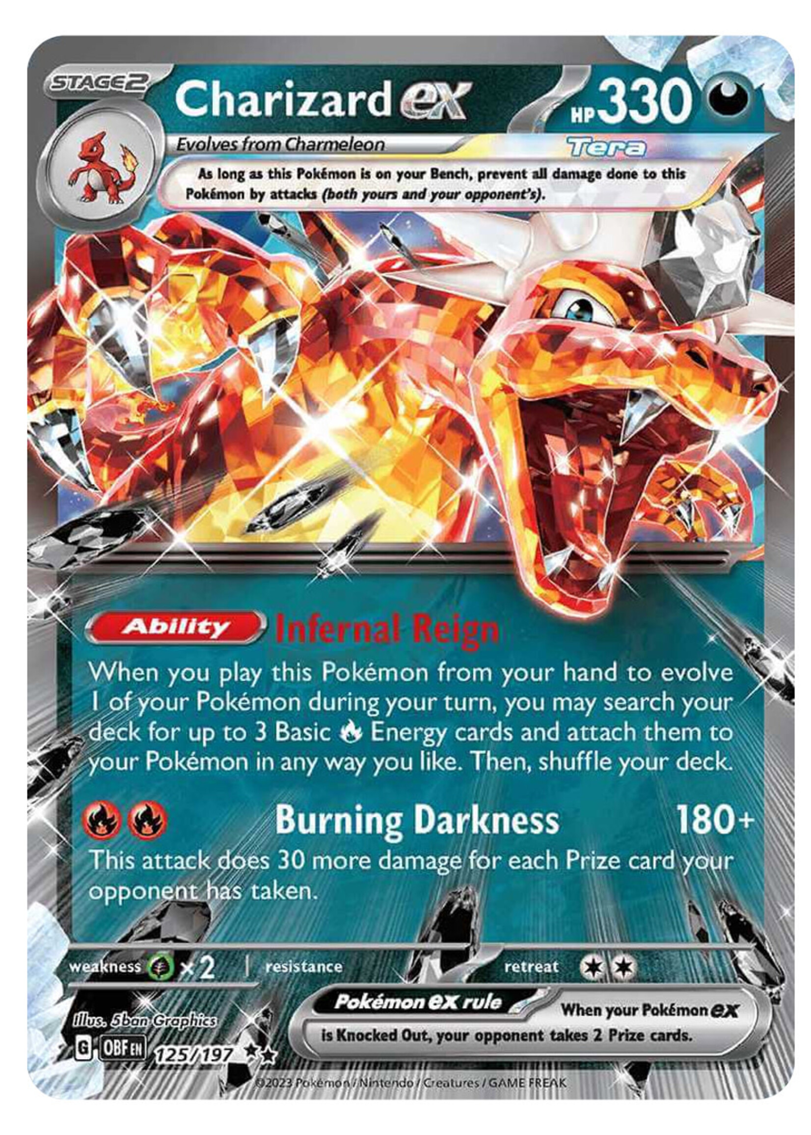 Charizard Ex 125 (OBF): near mint
