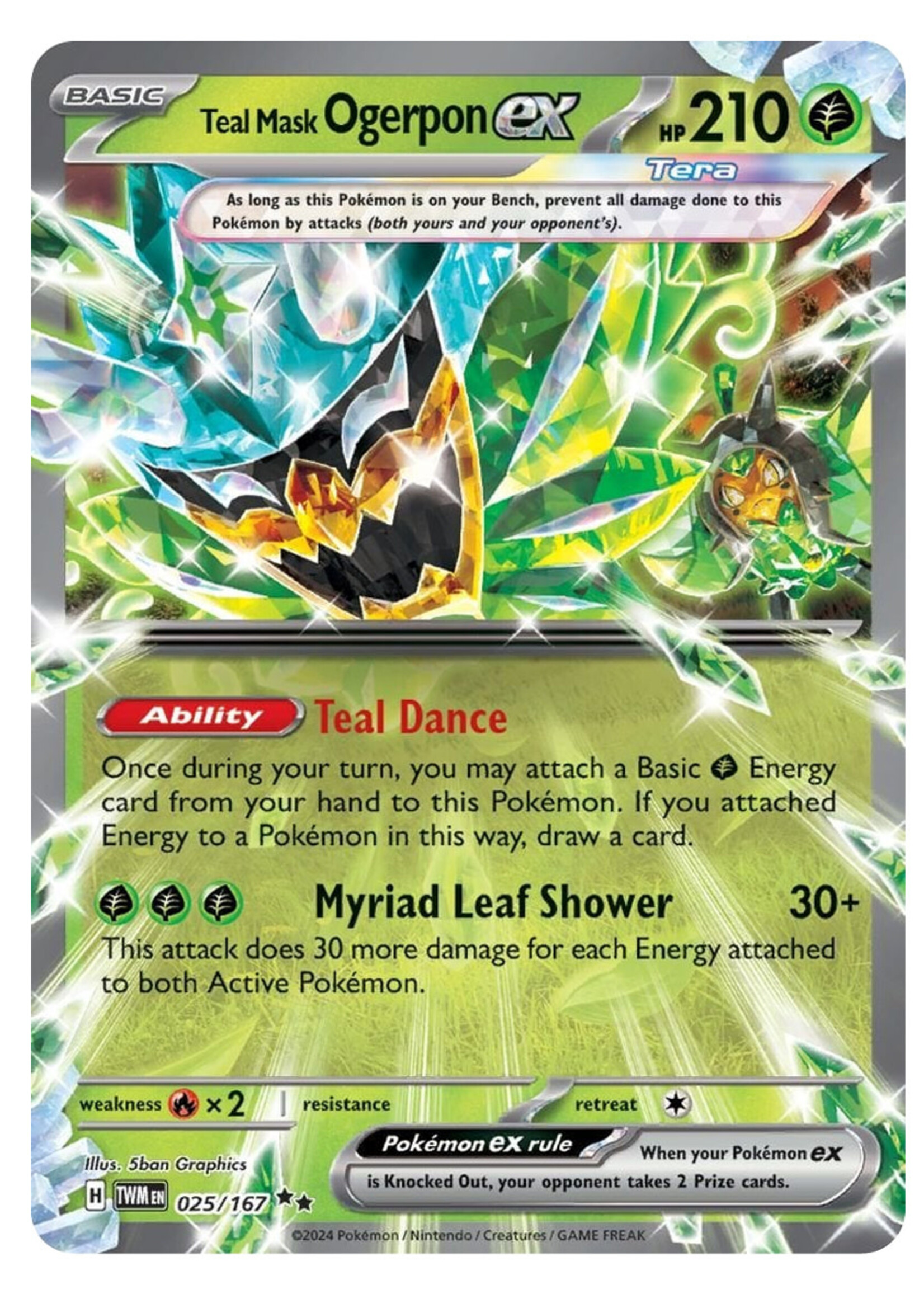 Teal Mask Ogerpon Ex 25 (TWM): near mint