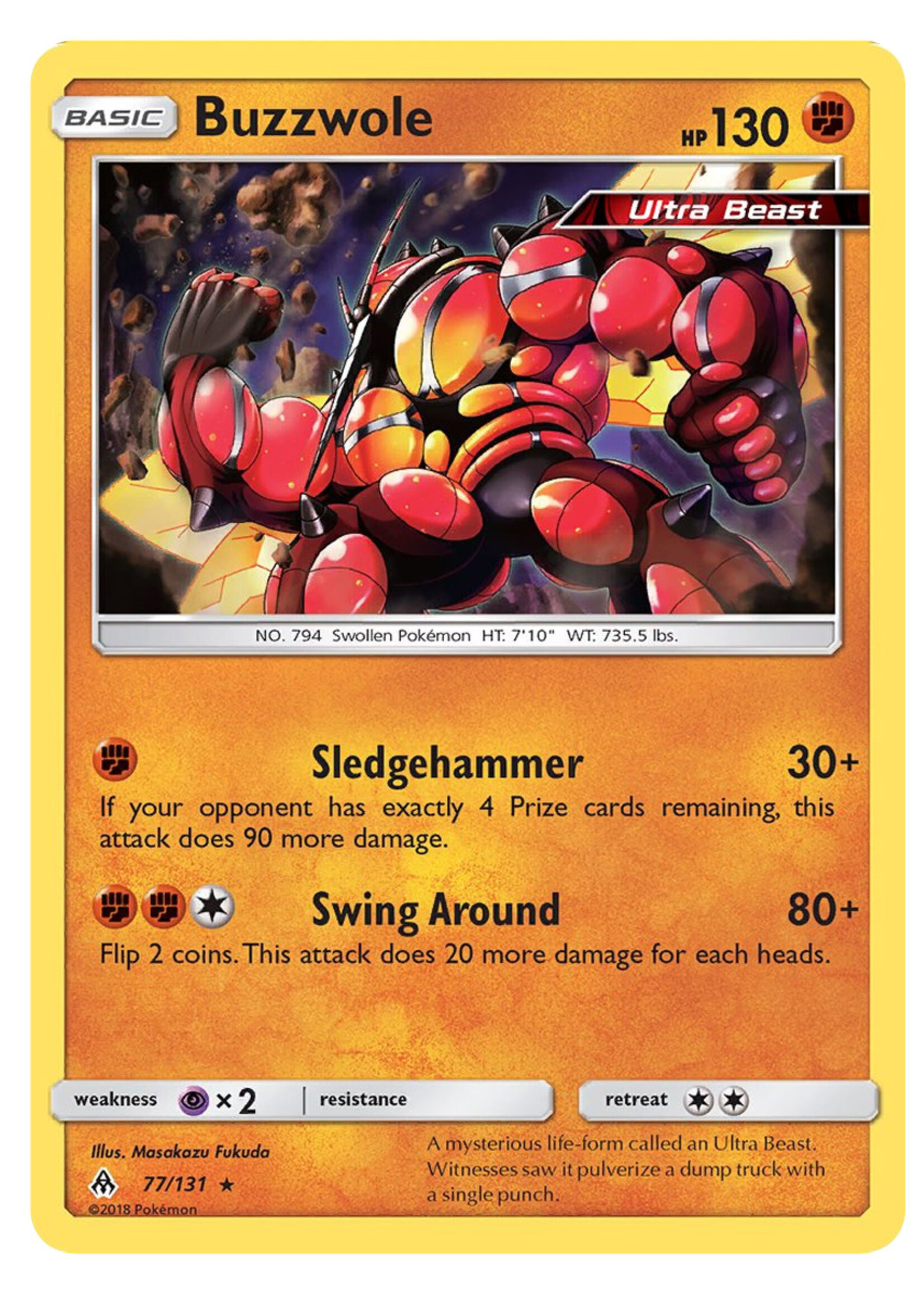 Buzzwole 77 (FLI) Reverse Holo: excellent