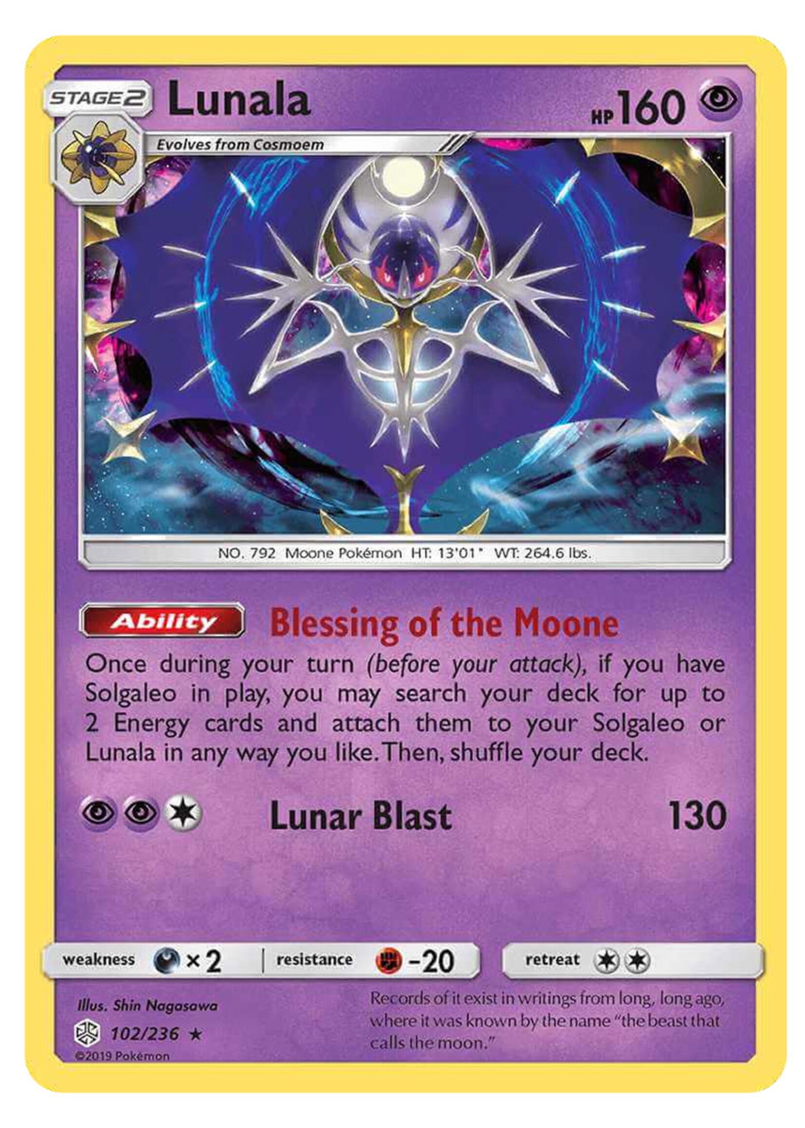Lunala 102 (CEC) Holo: near mint