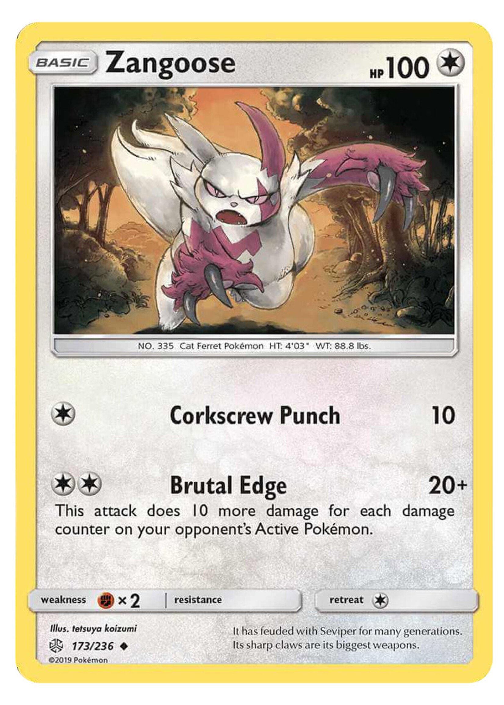 Zangoose 173 (CEC) Reverse Holo: excellent