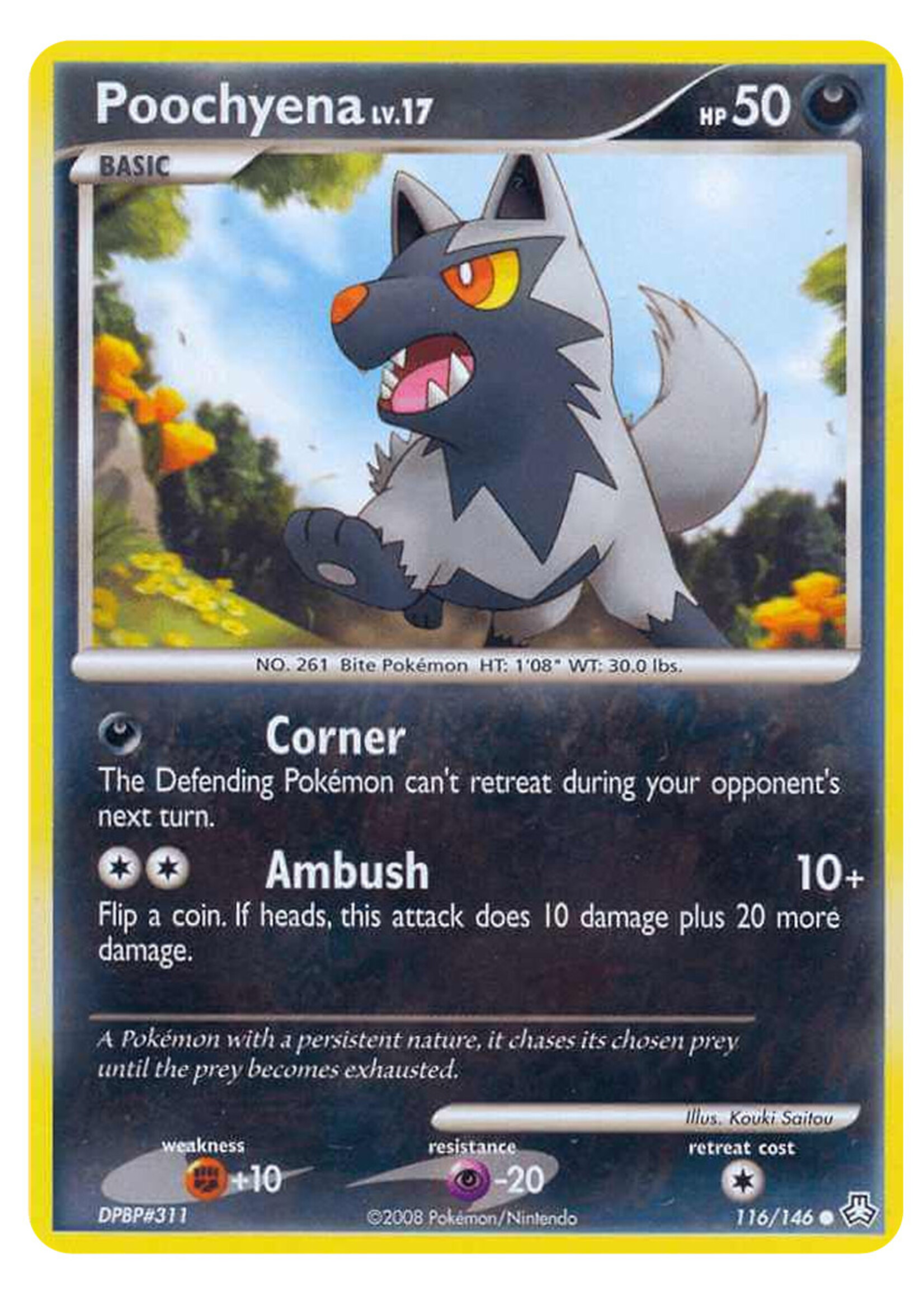 Poochyena Lv.17 116 (LA) Reverse Holo: good