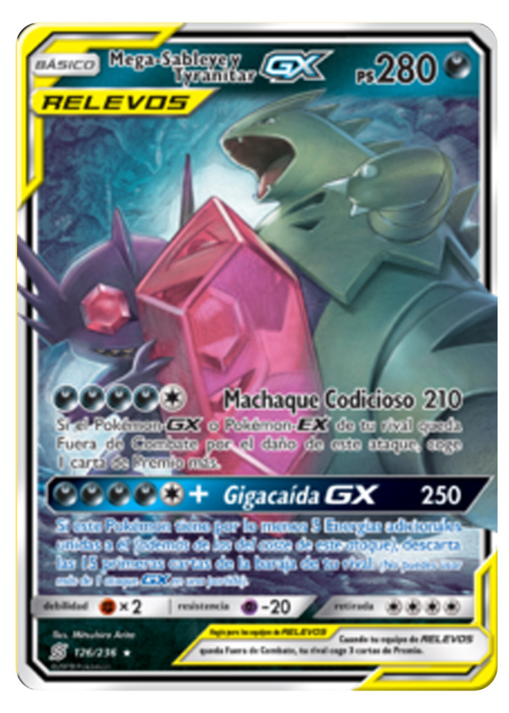 Mega Sableye & Tyranitar GX 126 (UNM) Spaans: excellent/good
