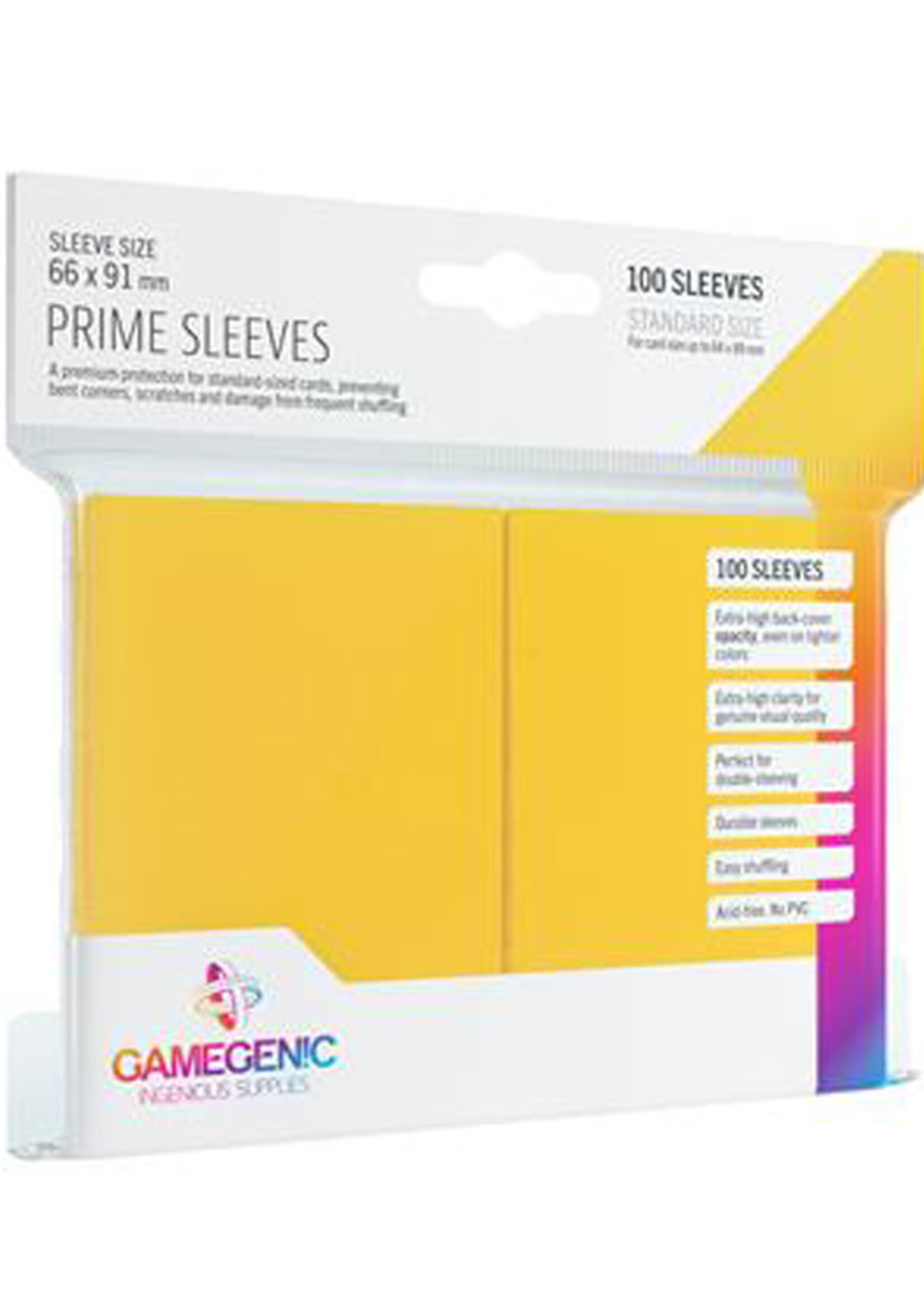 GameGenic Sleeves Prime Pack 66x91mm (100) Yellow