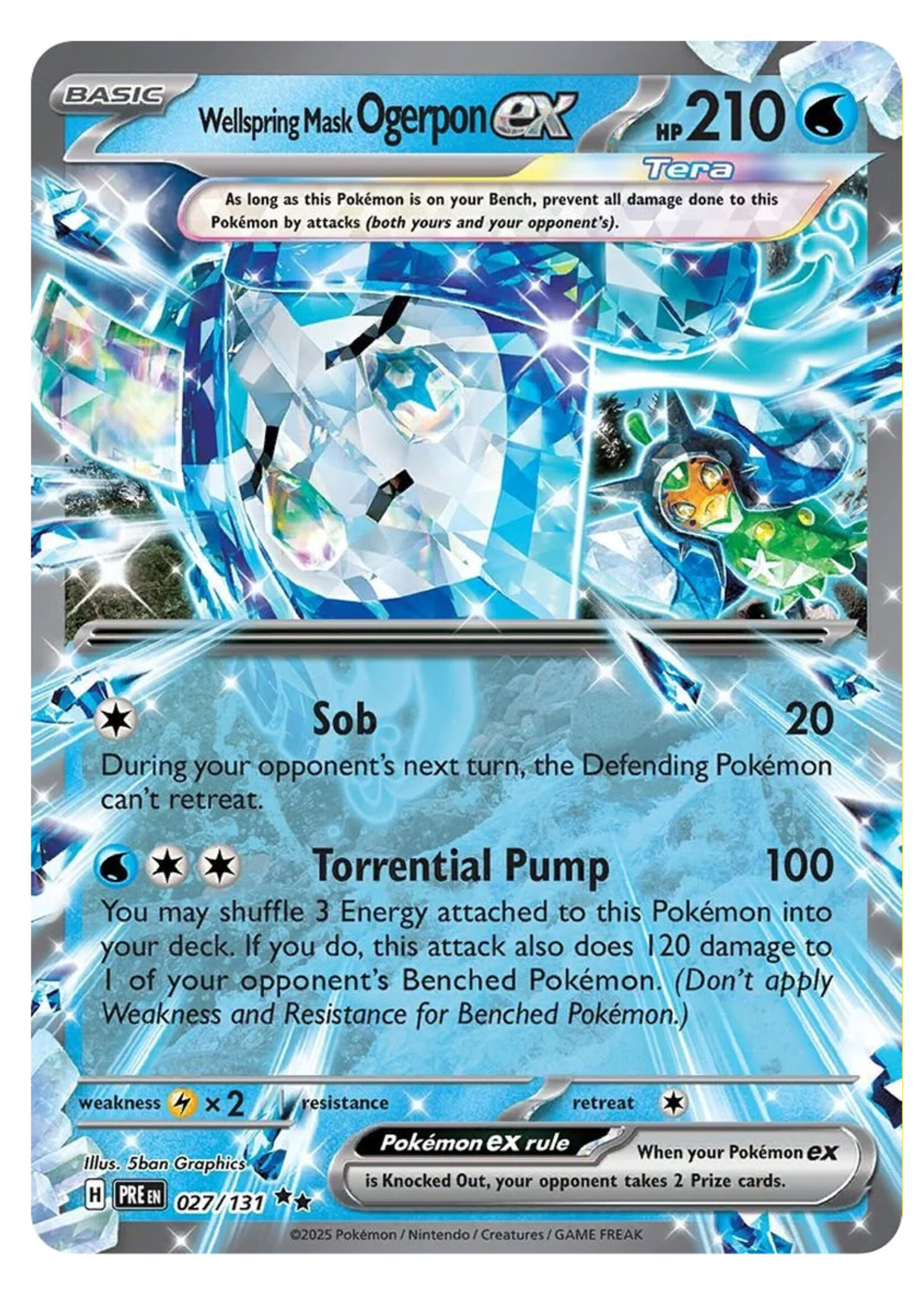 Wellspring Mask Ogerpon Ex 27 (PRE): near mint