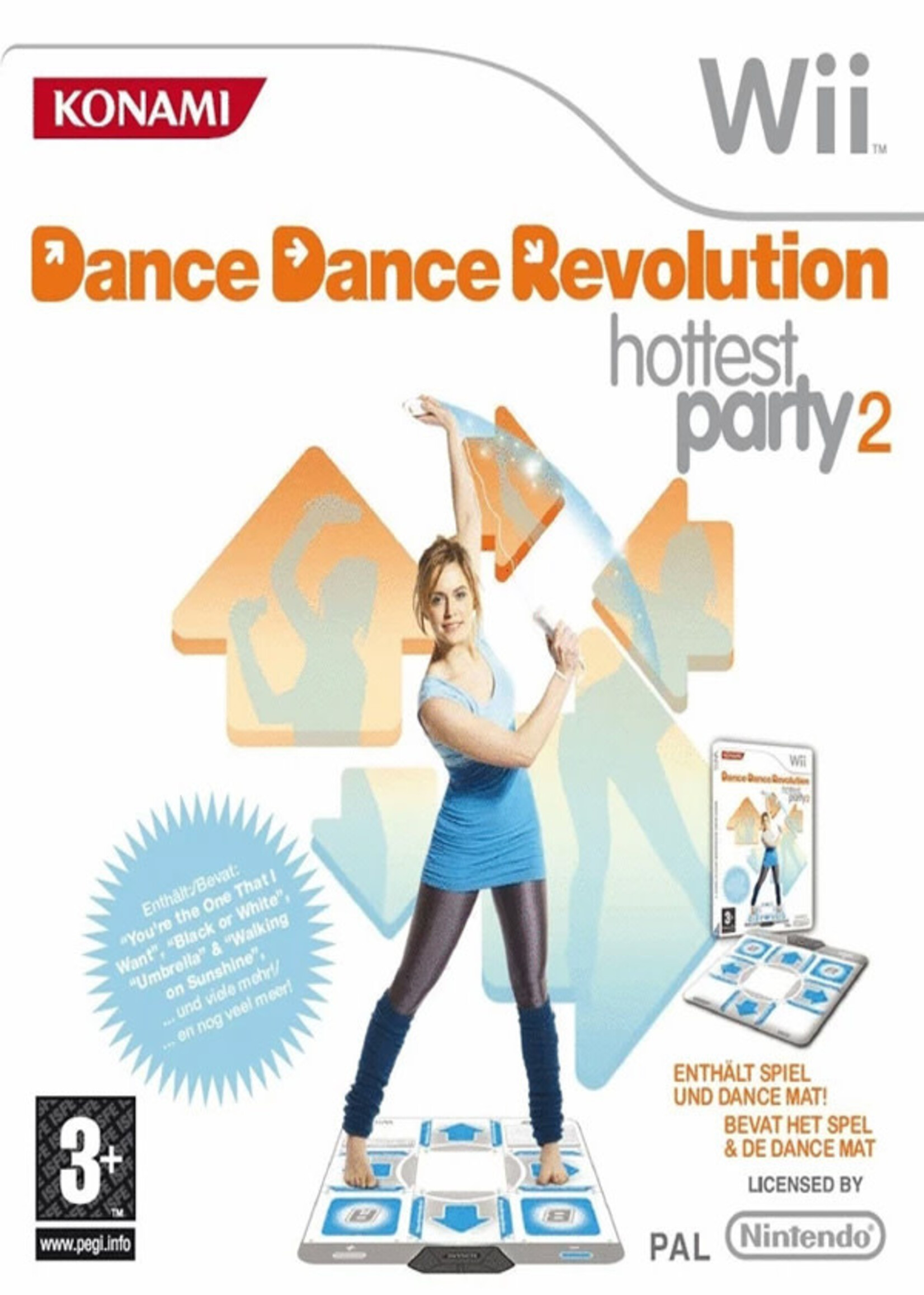 Dance Dance Revolution Hottest  Party 2 + Dansmat Wii