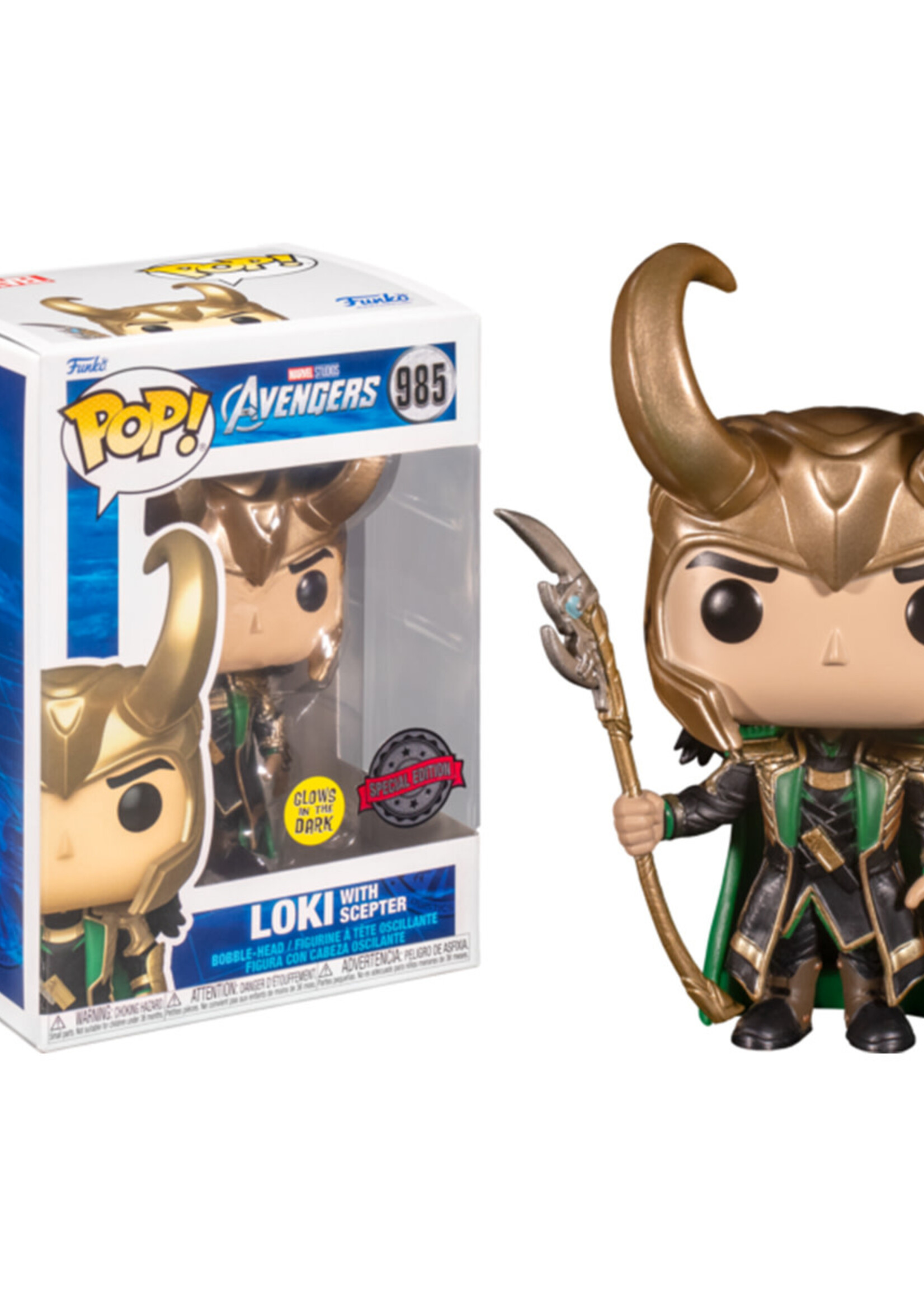 Avengers Funko Pop N° 985 Loki With Scepter GITD