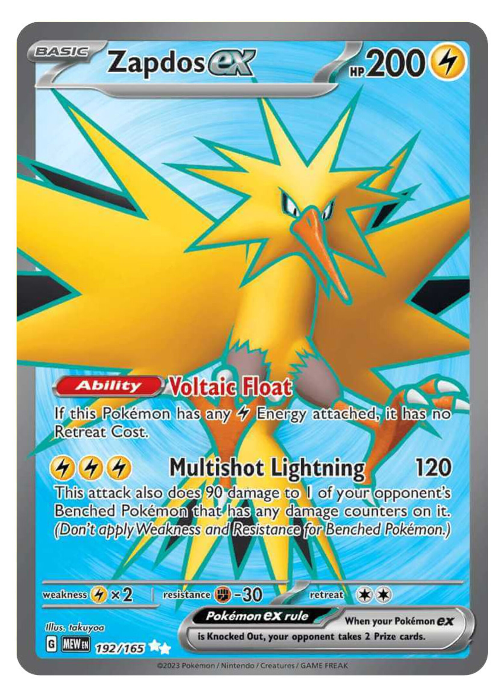 Zapdos Ex 192 (MEW): excellent